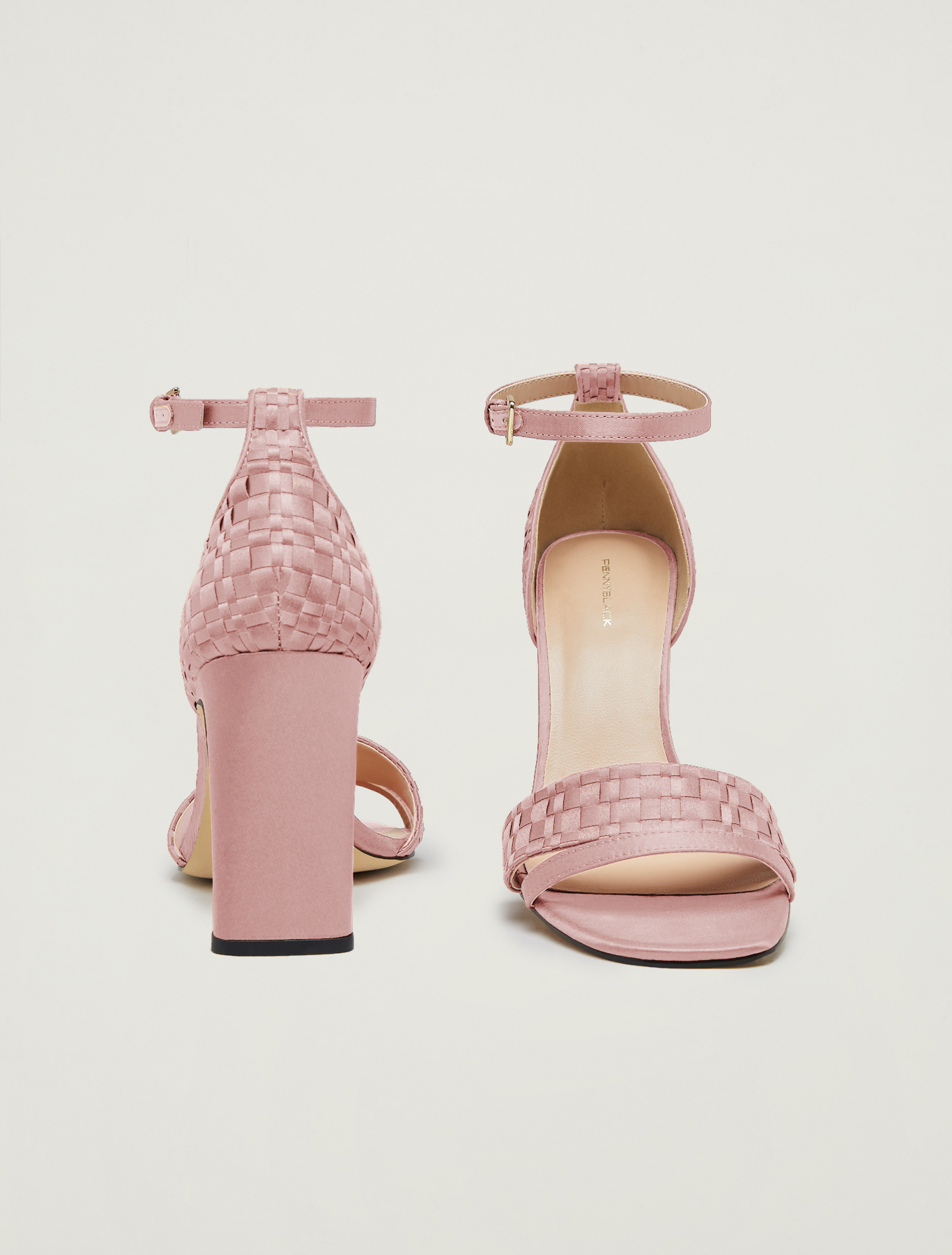 Sandals in woven satin, powder pink - Pennyblack Sandals in woven satin - powder pink - pennyblack