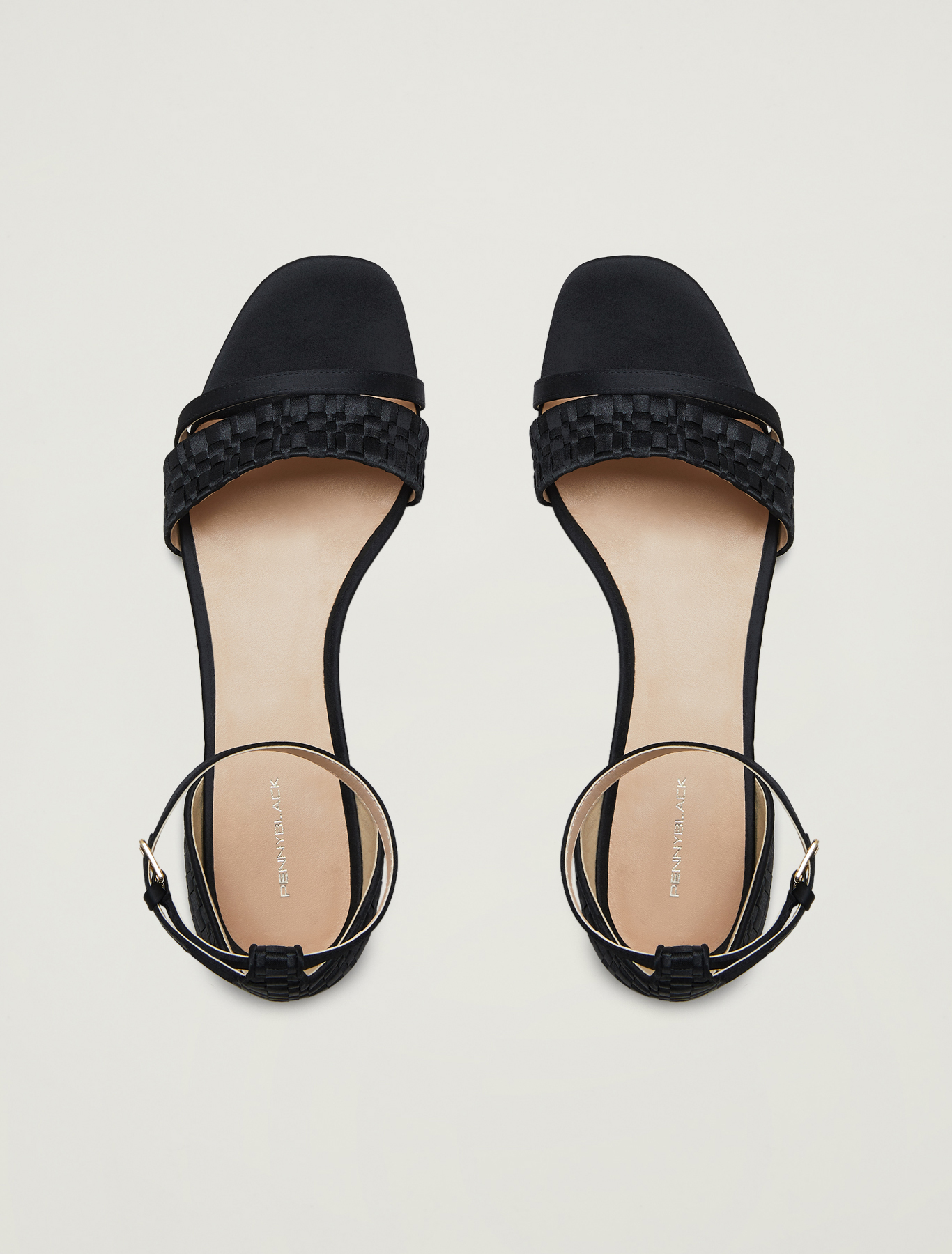 Sandals in woven satin, black - Pennyblack Sandals in woven satin - black - pennyblack