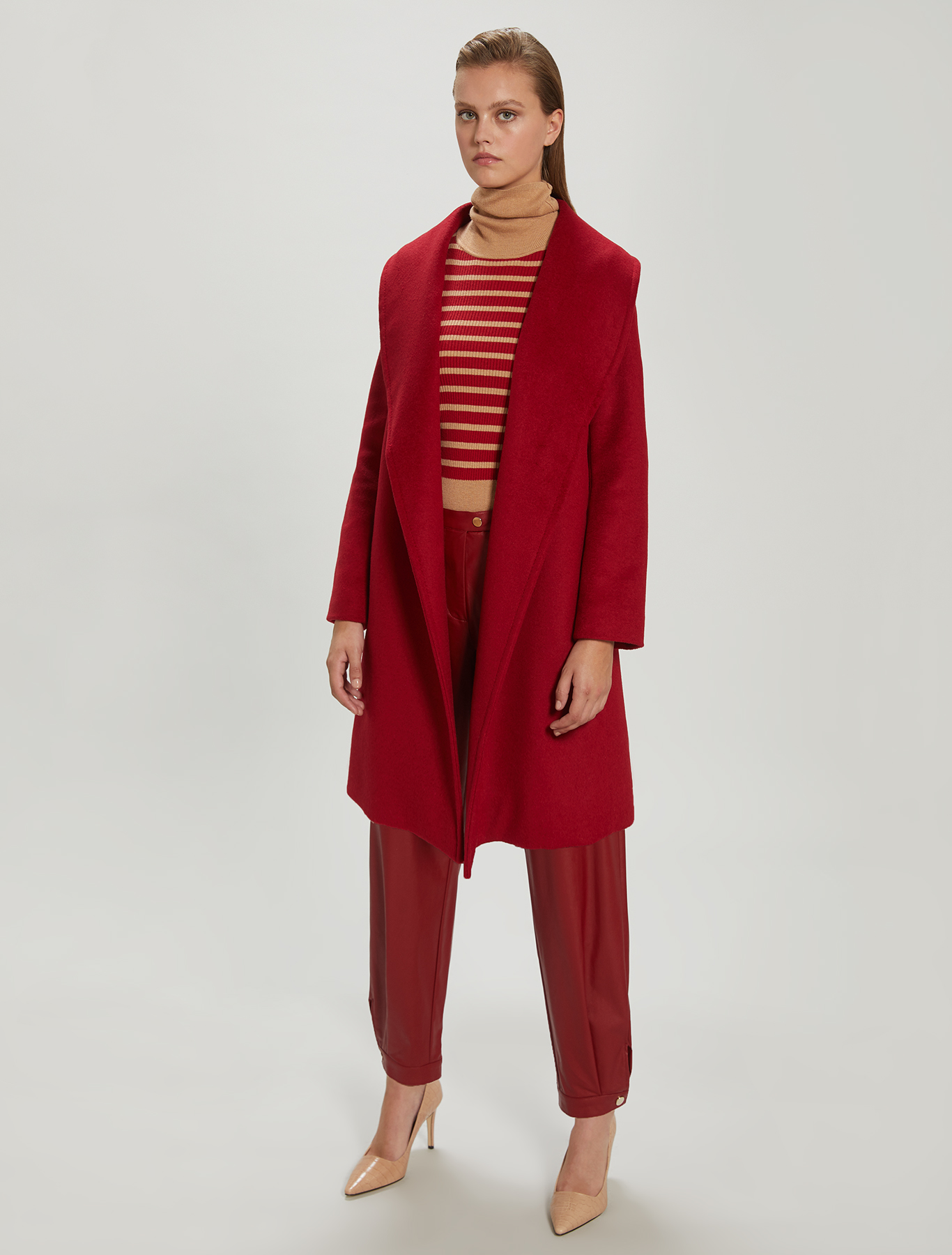 Alpaca and wool coat, burgundy - Pennyblack Alpaca and wool coat - burgundy - pennyblack