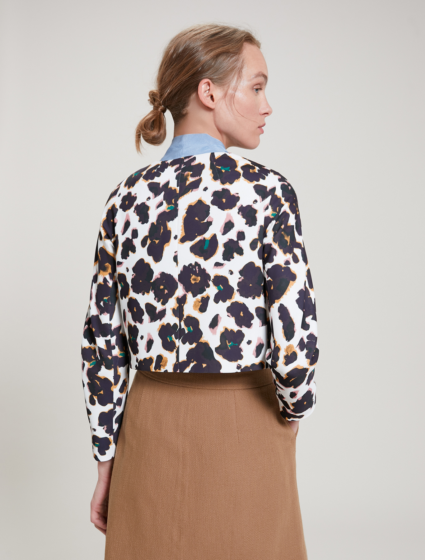 Crew neck cady jacket, beige pattern - Pennyblack Crew neck cady jacket - beige pattern - pennyblack
