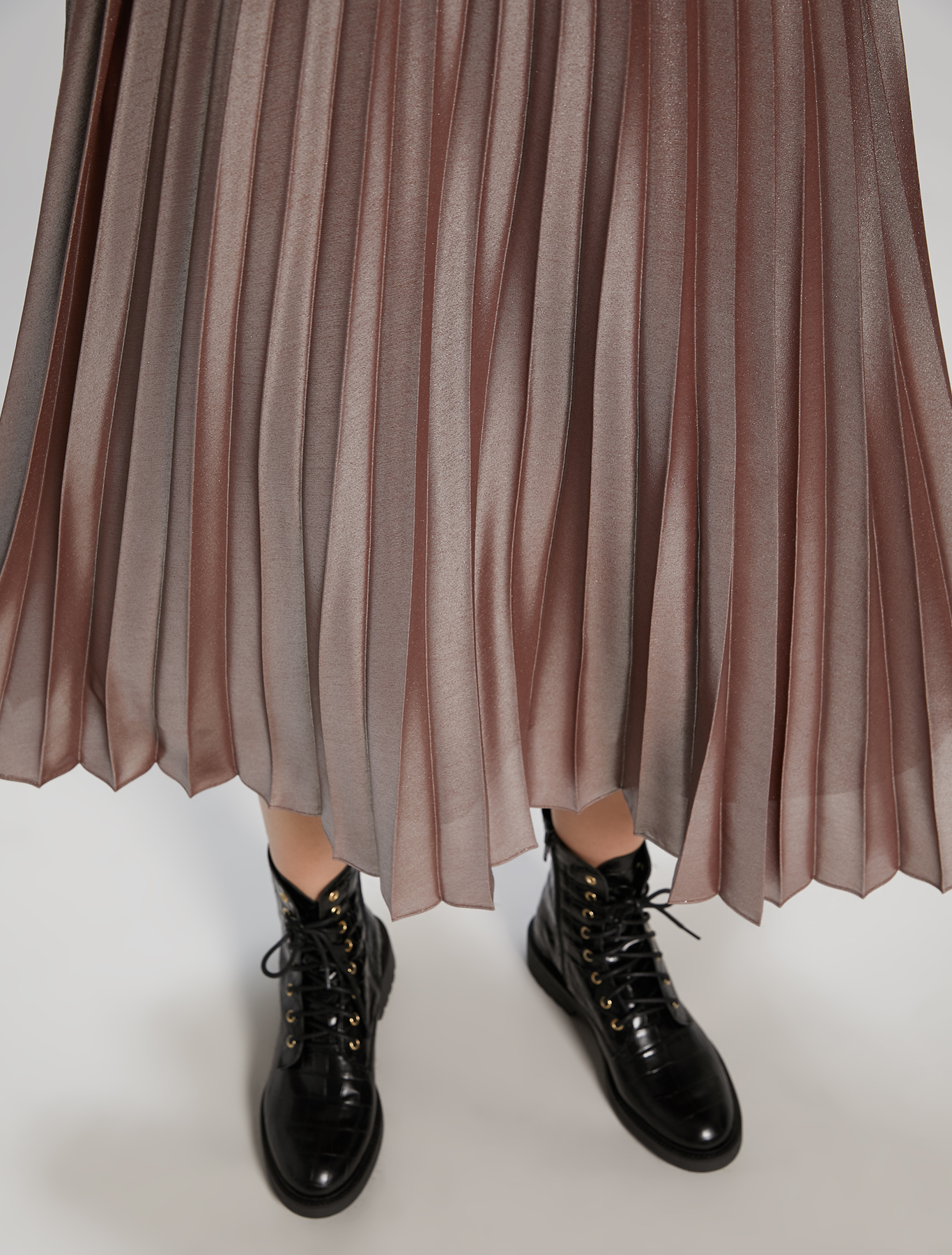 Skirt in metallic georgette, cocoa - Pennyblack Skirt in metallic georgette - cocoa - pennyblack