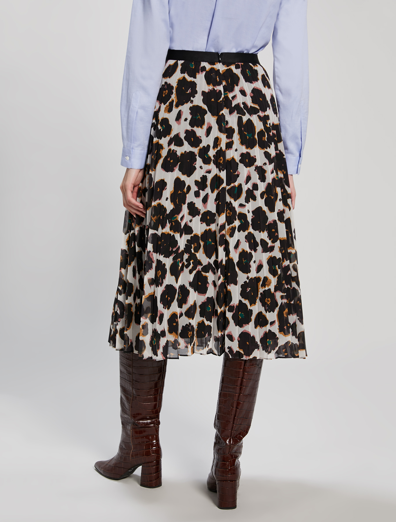 Electric Feel by Spiros pleated Georgette skirt, beige pattern - Pennyblack Electric Feel by Spiros pleated Georgette skirt - beige pattern - pennyblack