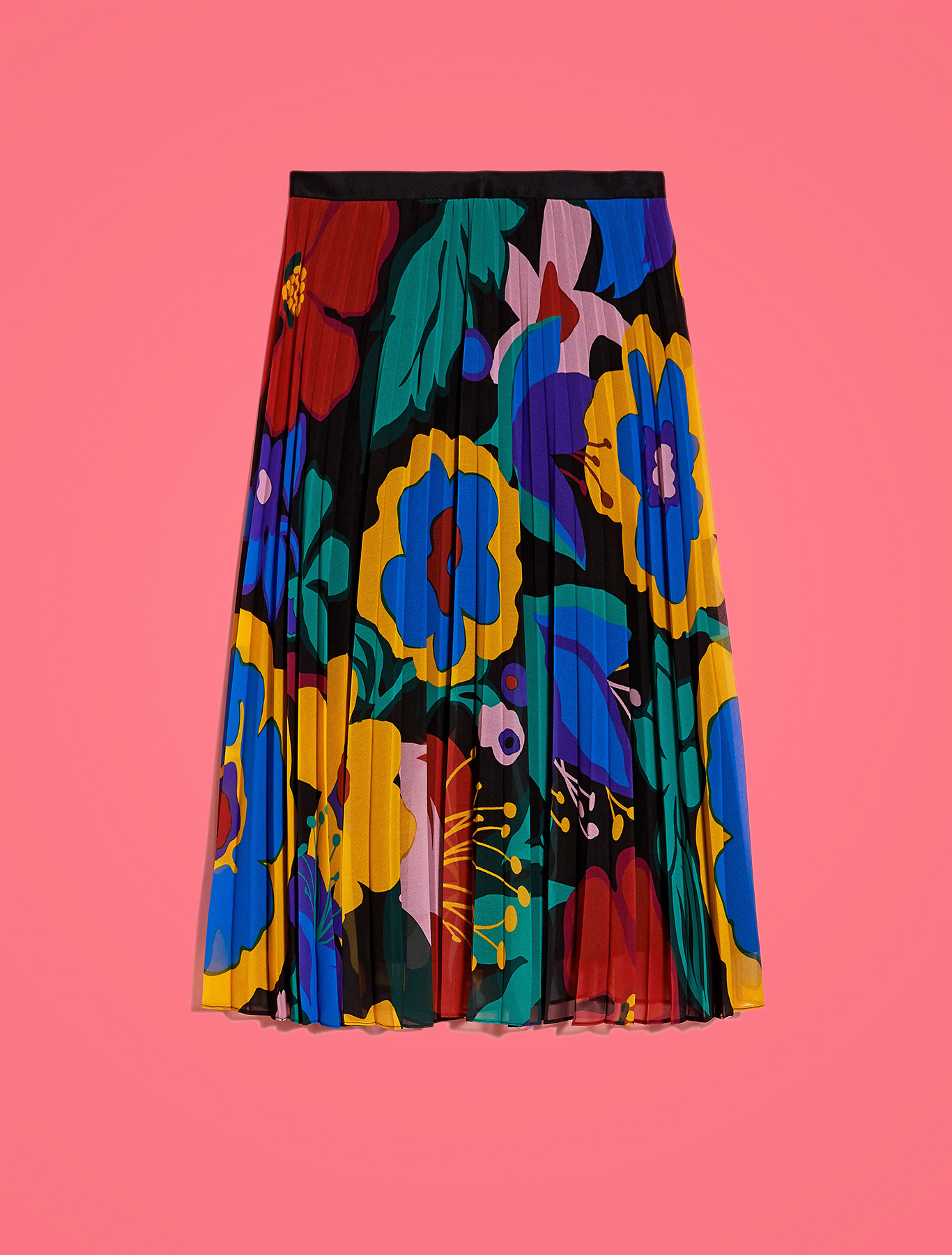 Electric Feel by Spiros Halaris pleated Georgette skirt, pale yellow pattern - Pennyblack Electric Feel by Spiros Halaris pleated Georgette skirt - pale yellow pattern - pennyblack