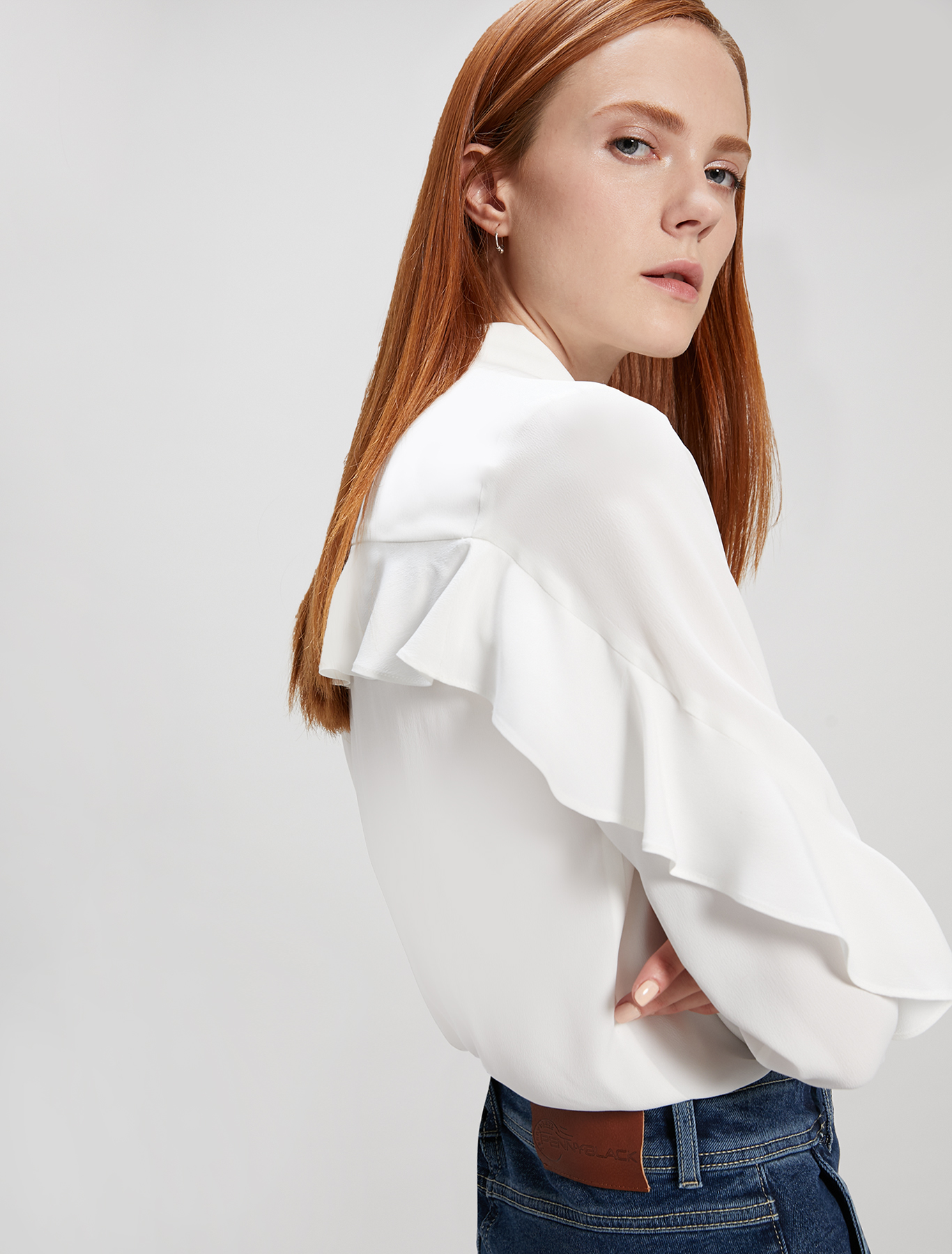 Crêpe de Chine shirt, ivory - Pennyblack Crêpe de Chine shirt - ivory - pennyblack