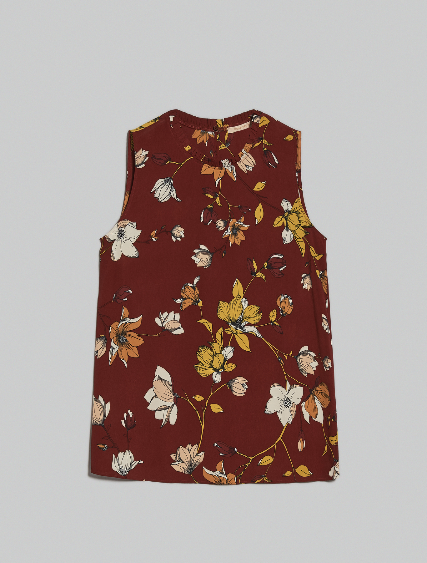 Floral crêpe de Chine top, cocoa pattern - Pennyblack Floral crêpe de Chine top - cocoa pattern - pennyblack