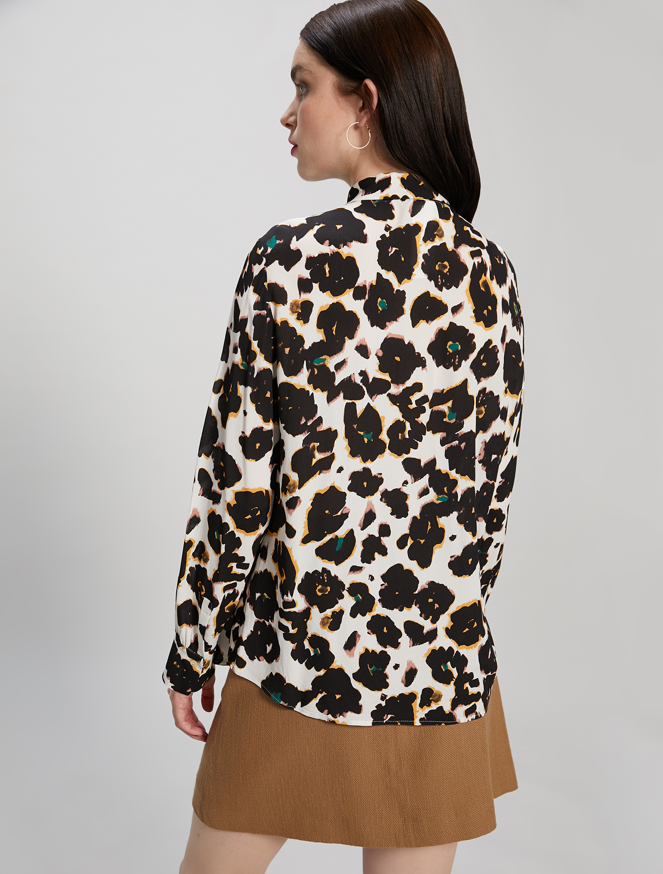 Camicia in crêpe de Chine, fantasia beige - Pennyblack Camicia in crêpe de Chine - fantasia beige - pennyblack
