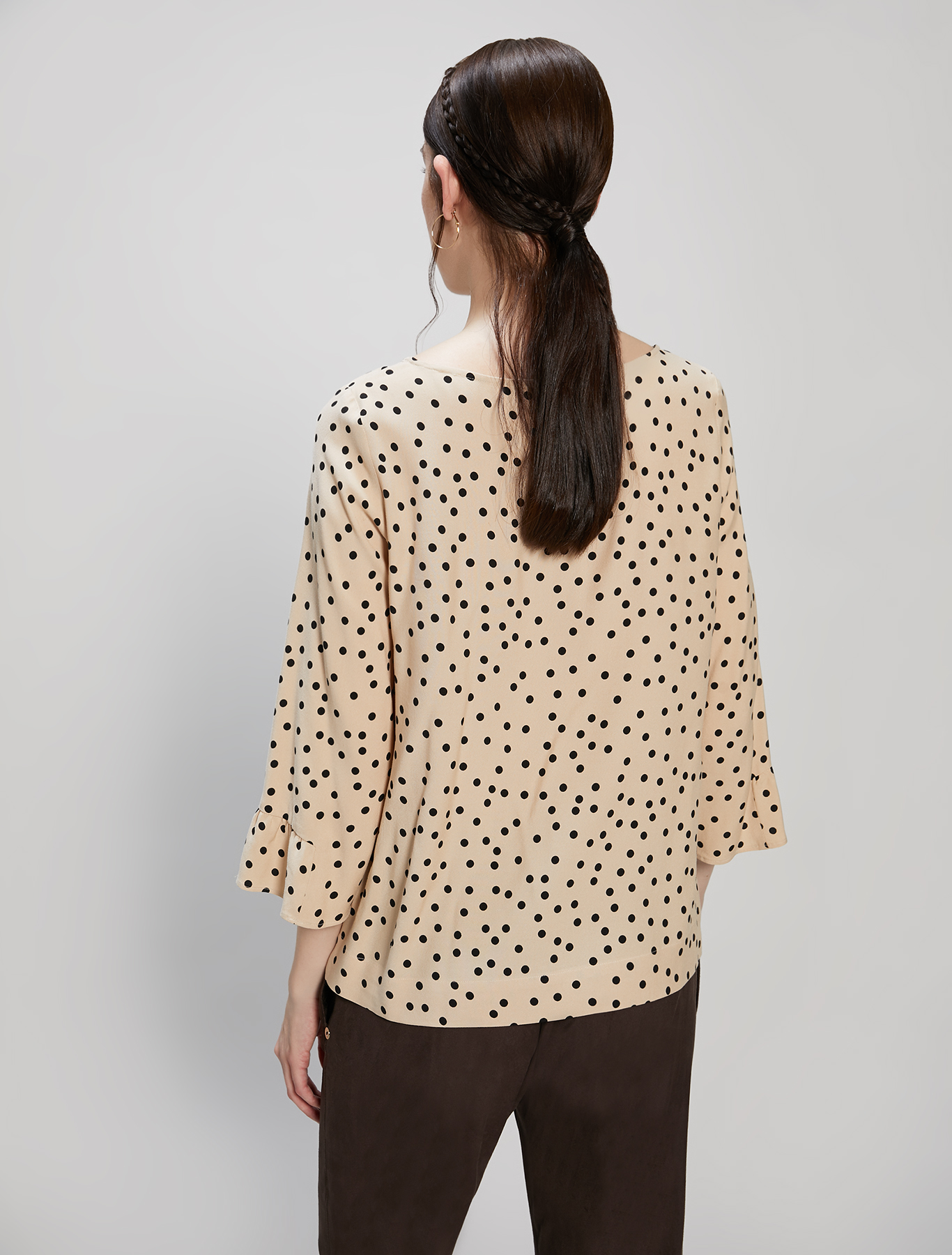 Polka dot sablé blouse, beige pattern - Pennyblack Polka dot sablé blouse - beige pattern - pennyblack