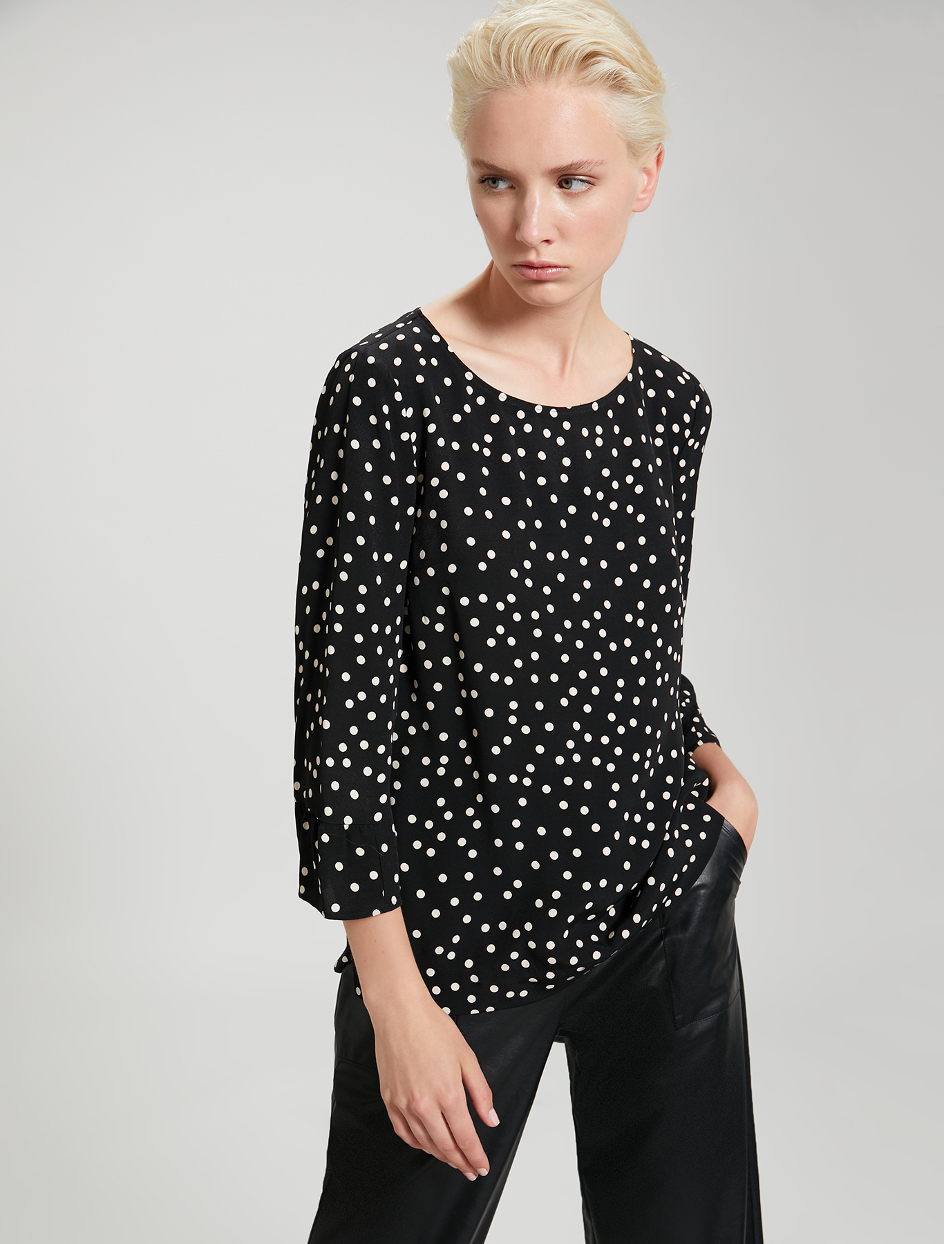 Polka dot sablé blouse, black pattern - Pennyblack Polka dot sablé blouse - black pattern - pennyblack
