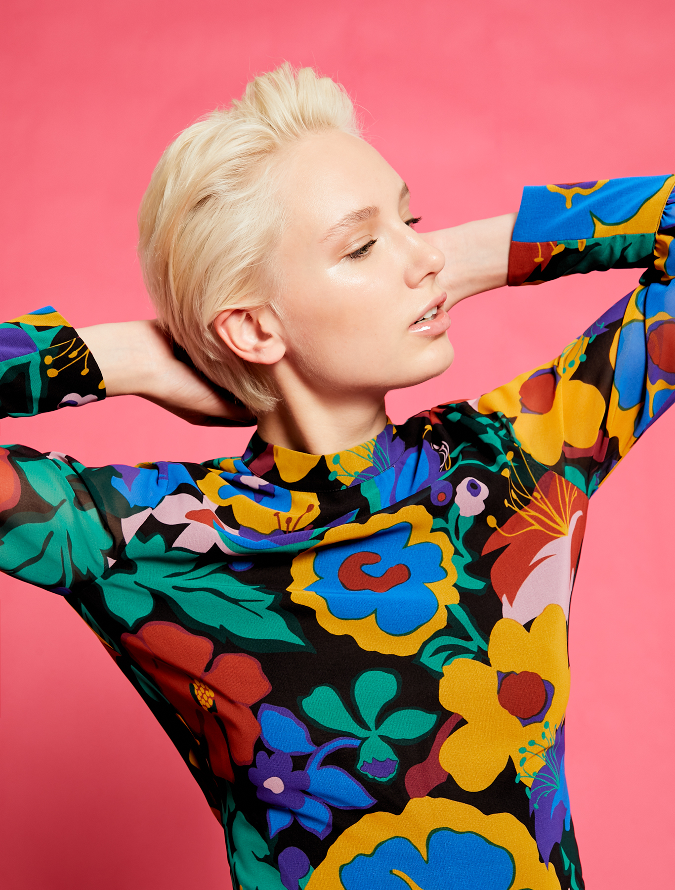 Electric Feel by Spiros Halaris Georgette blouse, rose pink pattern - Pennyblack Electric Feel by Spiros Halaris Georgette blouse - rose pink pattern - pennyblack