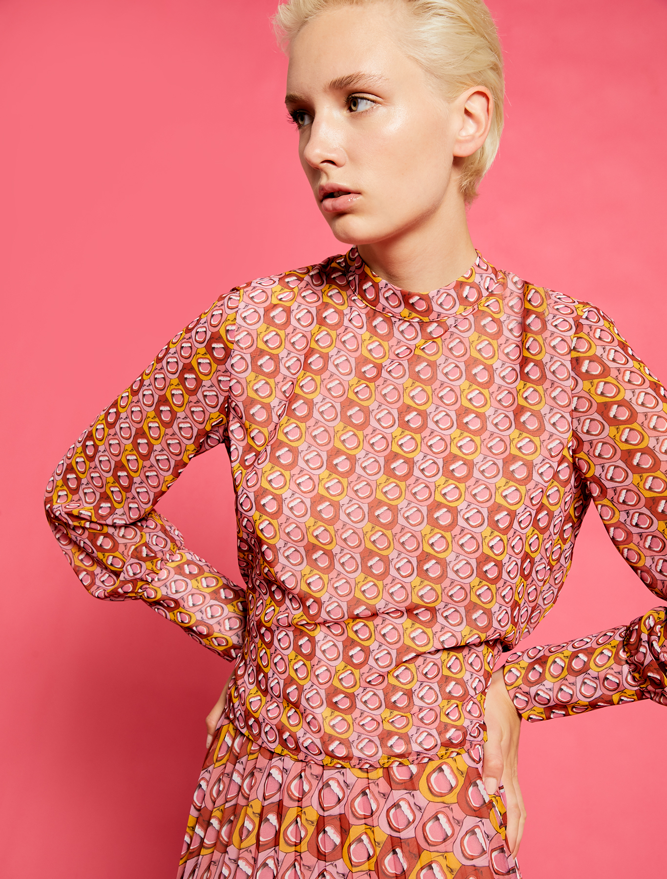 Electric Feel by Spiros Halaris Georgette blouse, coral pattern - Pennyblack Electric Feel by Spiros Halaris Georgette blouse - coral pattern - pennyblack