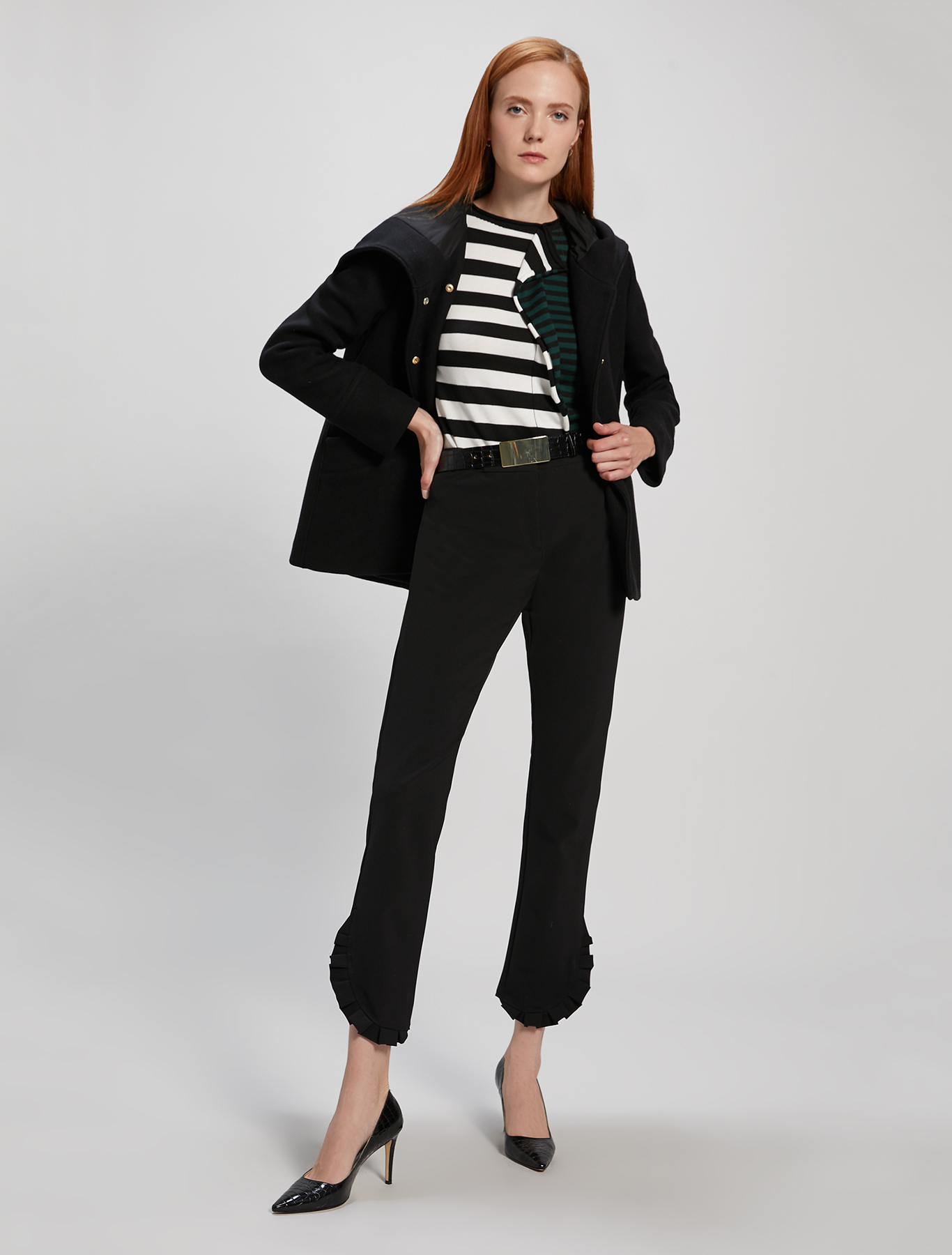 Slim-fit ruched trousers, black - Pennyblack Slim-fit ruched trousers - black - pennyblack