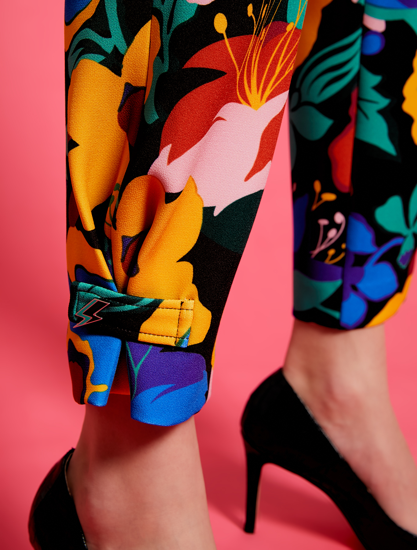Electric Feel by Spiros Halaris slim-fit trousers, pale yellow pattern - Pennyblack Electric Feel by Spiros Halaris slim-fit trousers - pale yellow pattern - pennyblack