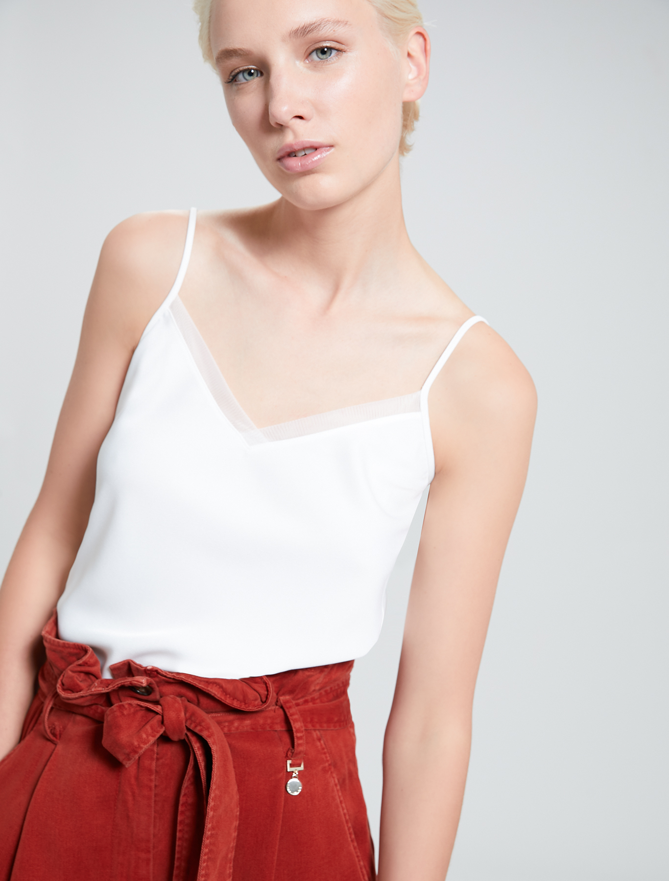 Envers satin top, ivory - Pennyblack Envers satin top - ivory - pennyblack