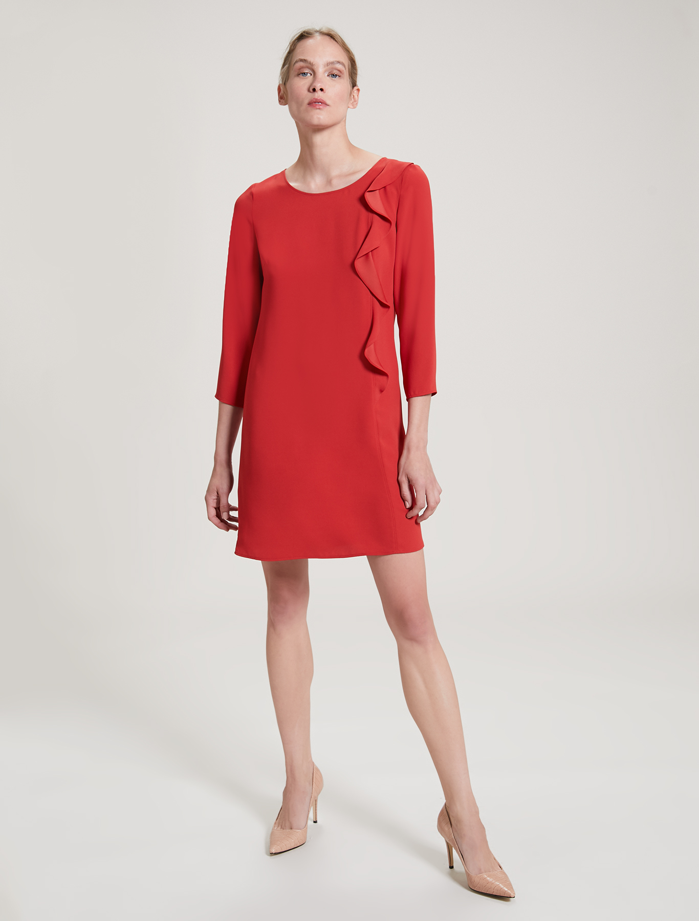 Envers satin dress with flounce, old rose - Pennyblack Envers satin dress with flounce - old rose - pennyblack
