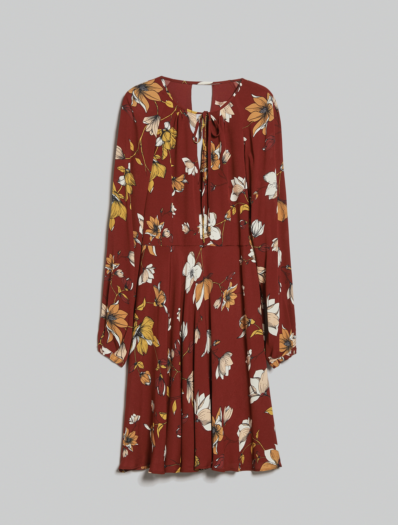 Floral crêpe de Chine dress, cocoa pattern - Pennyblack Floral crêpe de Chine dress - cocoa pattern - pennyblack