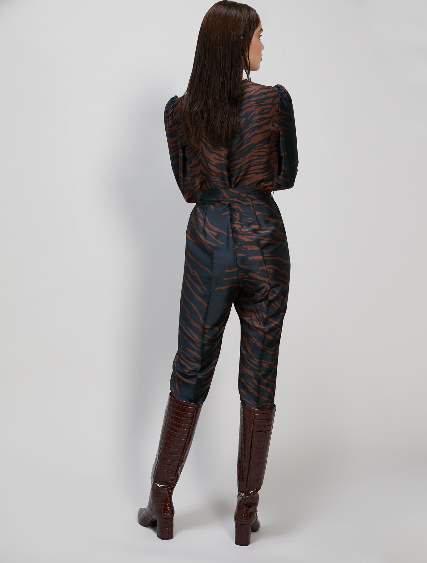 Printed twill jumpsuit, cocoa pattern - Pennyblack Printed twill jumpsuit - cocoa pattern - pennyblack