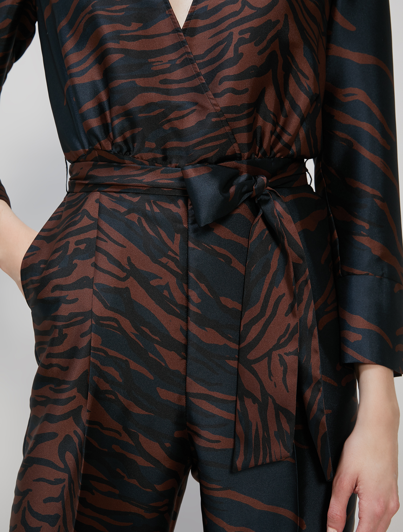 Printed twill jumpsuit, cocoa pattern - Pennyblack Printed twill jumpsuit - cocoa pattern - pennyblack