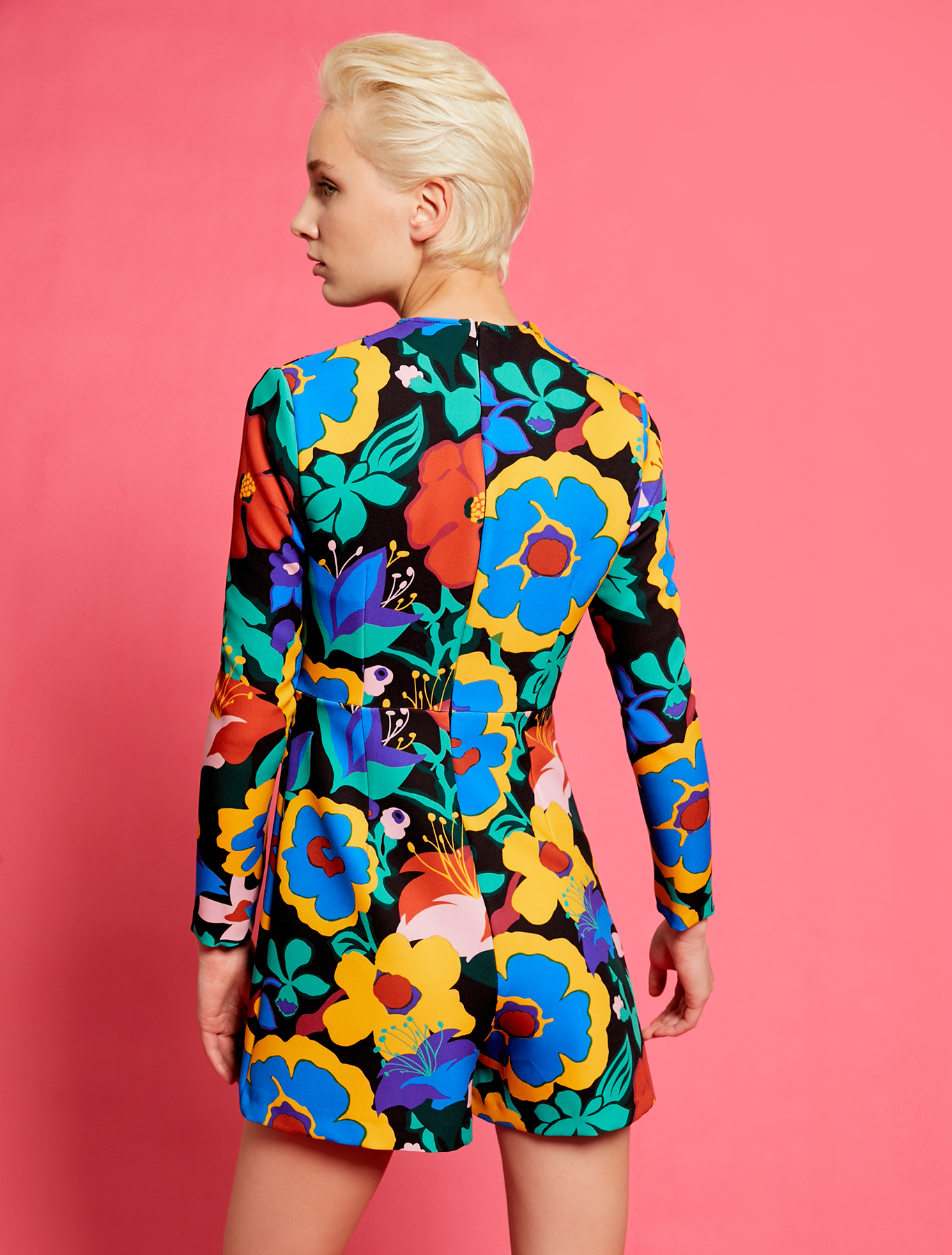 Electric Feel by Spiros Halaris mini jumpsuit, pale yellow pattern - Pennyblack Electric Feel by Spiros Halaris mini jumpsuit - pale yellow pattern - pennyblack