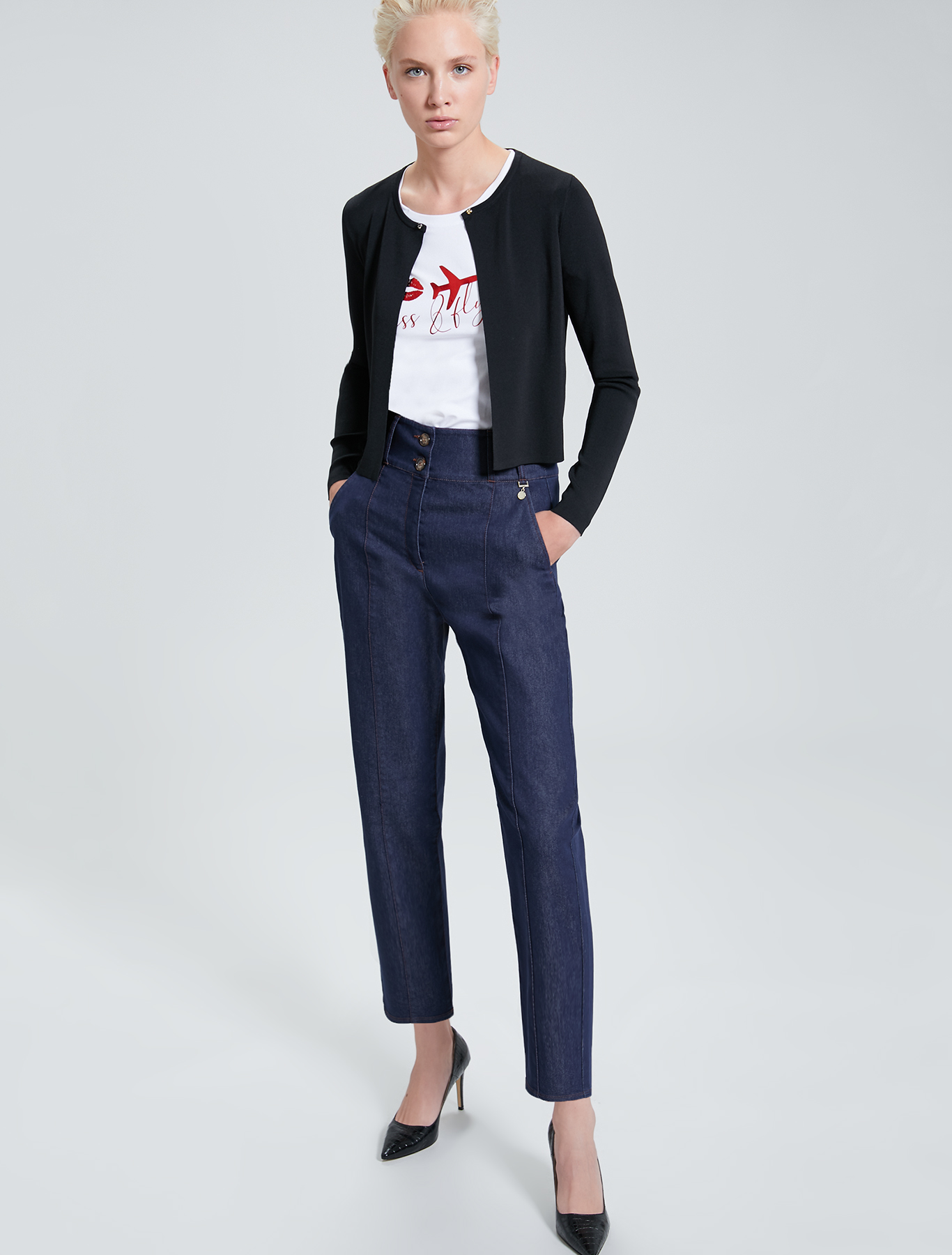 Cardigan with bijou button, black - Pennyblack Cardigan with bijou button - black - pennyblack