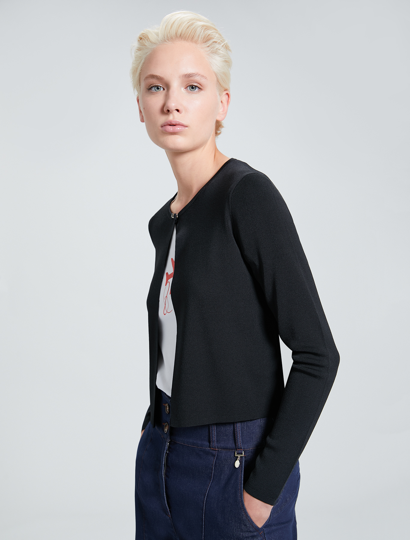 Cardigan with bijou button, black - Pennyblack Cardigan with bijou button - black - pennyblack