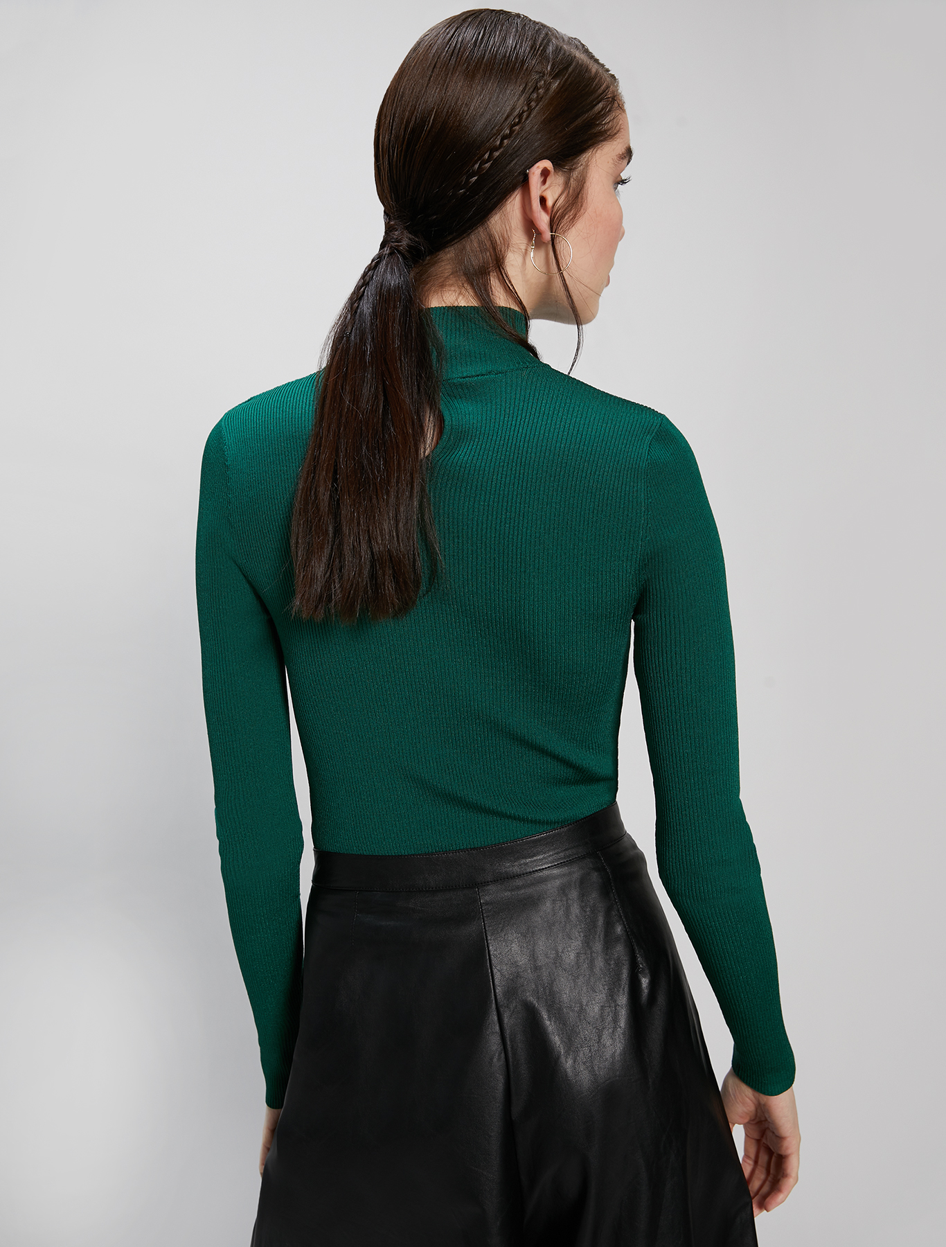 Slim-fit ribbed polo neck, green - Pennyblack Slim-fit ribbed polo neck - green - pennyblack