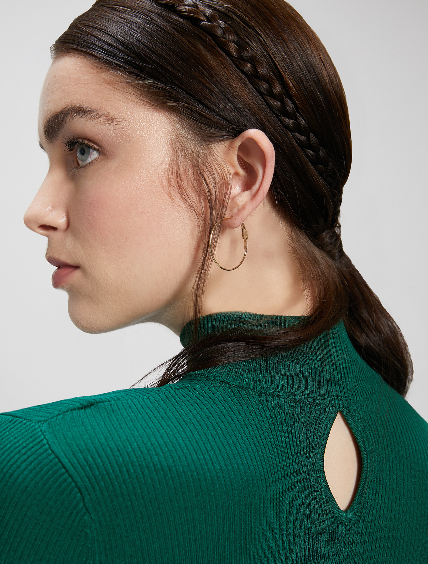 Slim-fit ribbed polo neck, green - Pennyblack Slim-fit ribbed polo neck - green - pennyblack