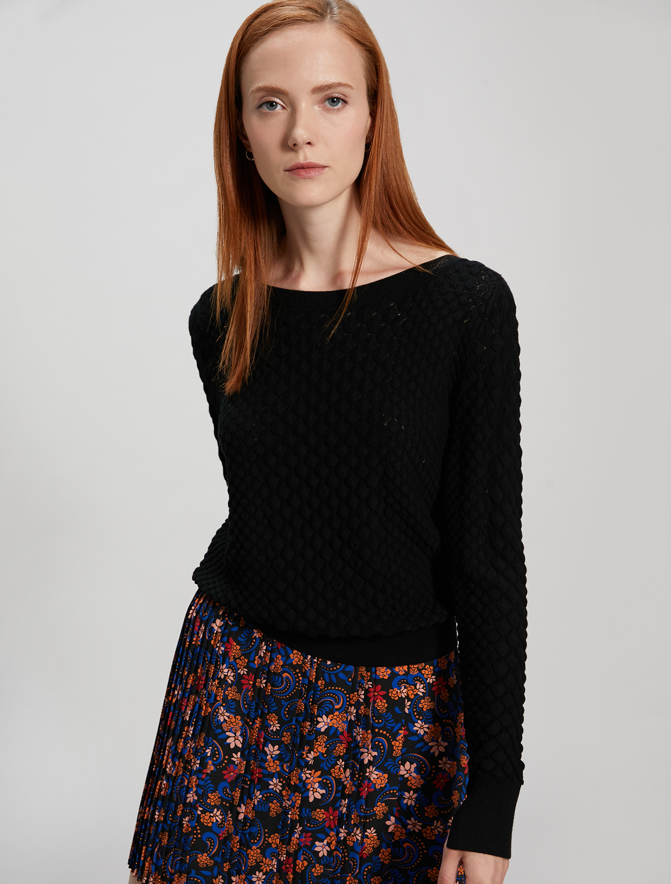 3D jacquard jumper, black - Pennyblack 3D jacquard jumper - black - pennyblack