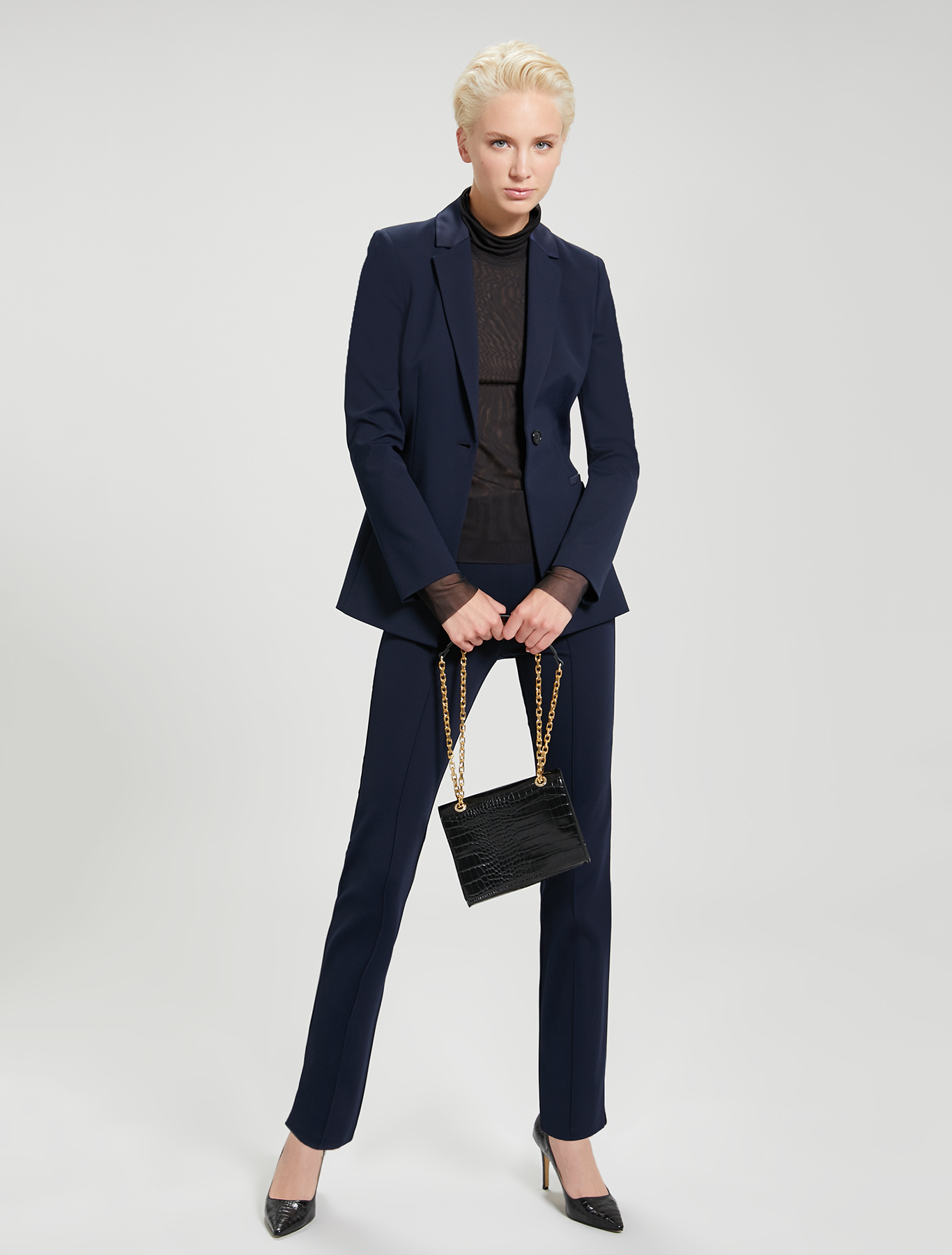 Slim-fit jersey blazer, navy blue - Pennyblack Slim-fit jersey blazer - navy blue - pennyblack