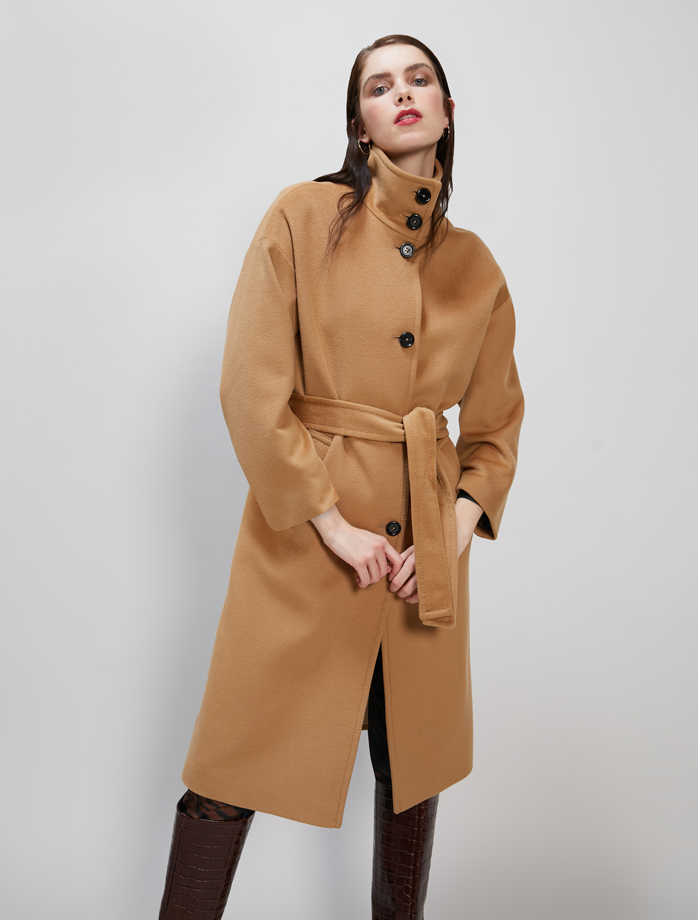 Wool velour coat, camel - Pennyblack Wool velour coat - camel - pennyblack