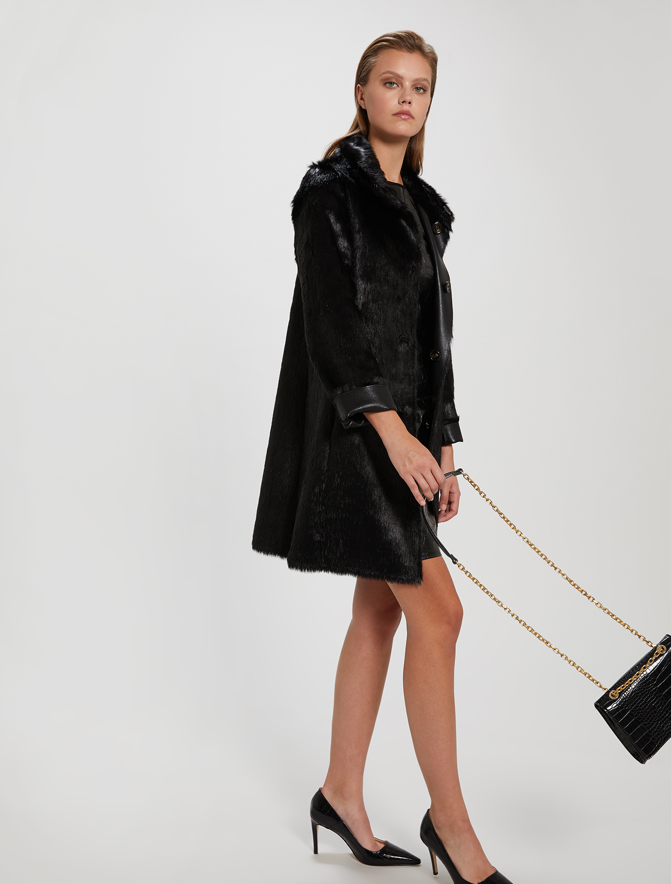 Reversible plush coat, black - Pennyblack Reversible plush coat - black - pennyblack