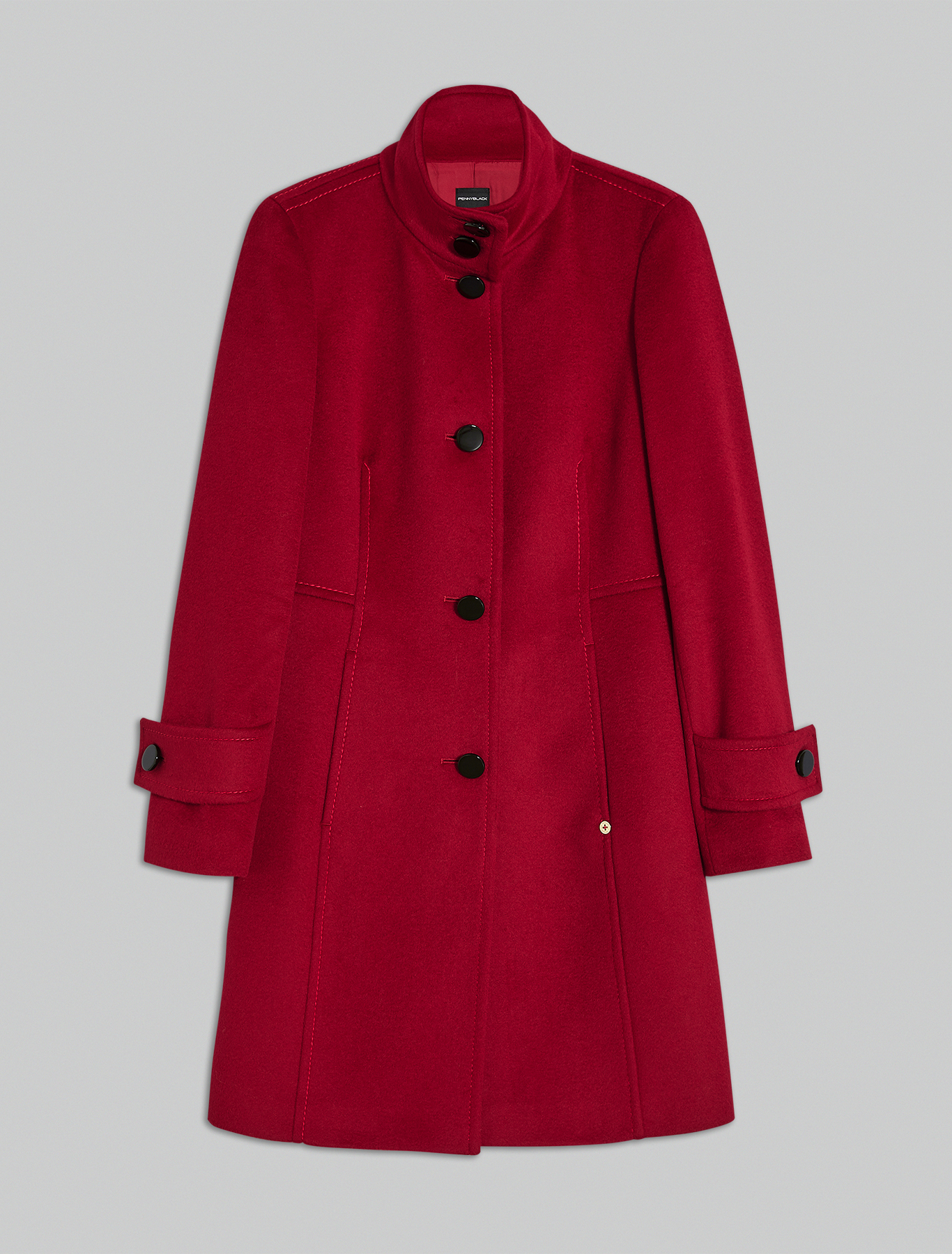 Slim-fit coat in wool velour, red - Pennyblack Slim-fit coat in wool velour - red - pennyblack