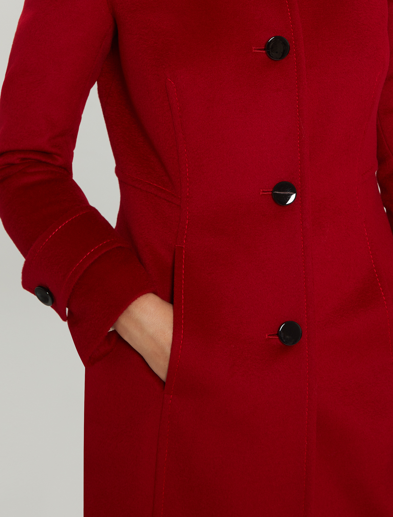 Slim-fit coat in wool velour, red - Pennyblack Slim-fit coat in wool velour - red - pennyblack