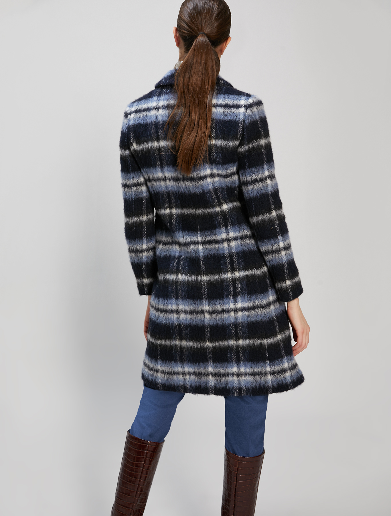 Checked coat, navy blue pattern - Pennyblack Checked coat - navy blue pattern - pennyblack