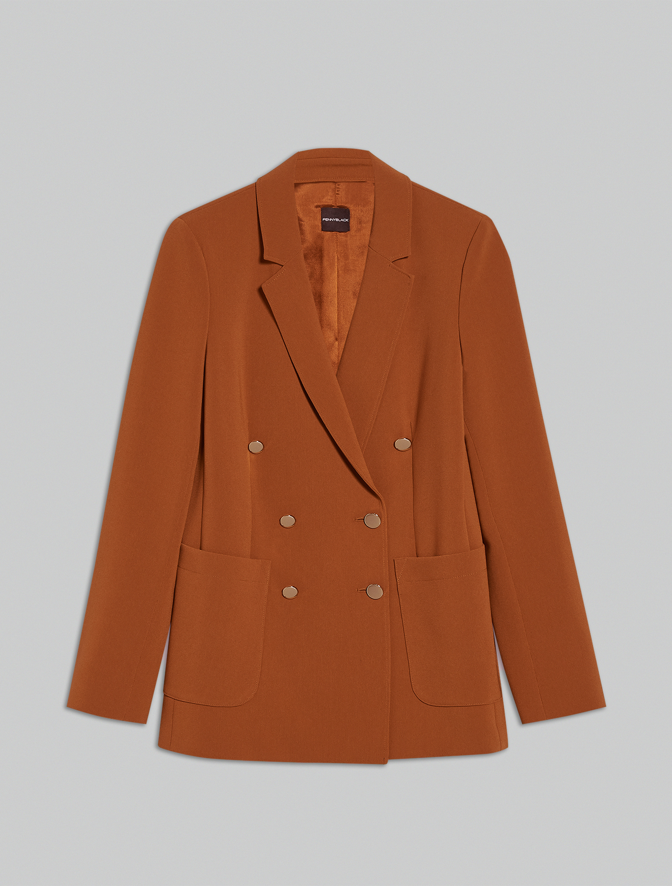 Flowing double-breasted blazer, bronze - Pennyblack Flowing double-breasted blazer - bronze - pennyblack