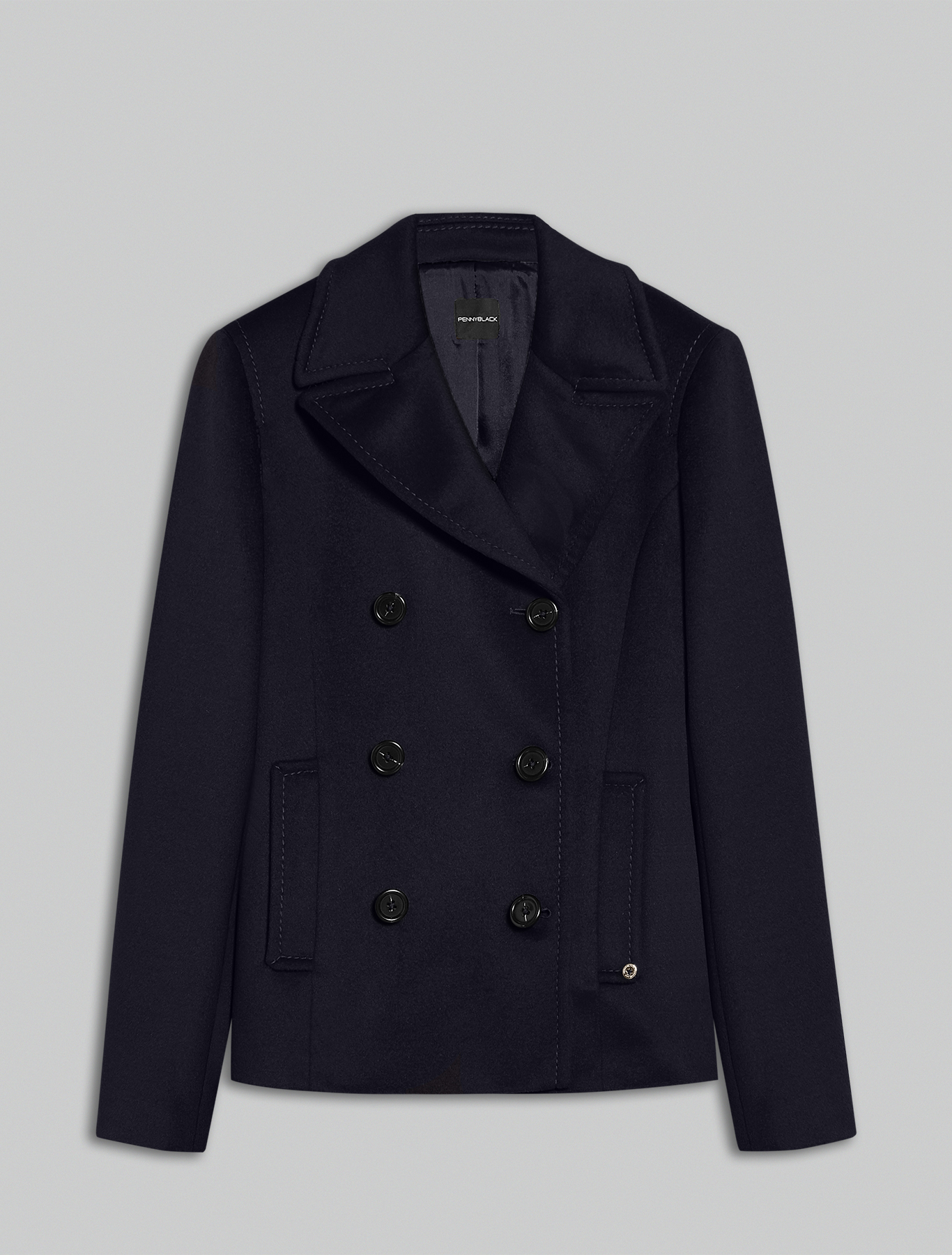 Wool velour pea coat, midnight blue - Pennyblack Wool velour pea coat - midnight blue - pennyblack