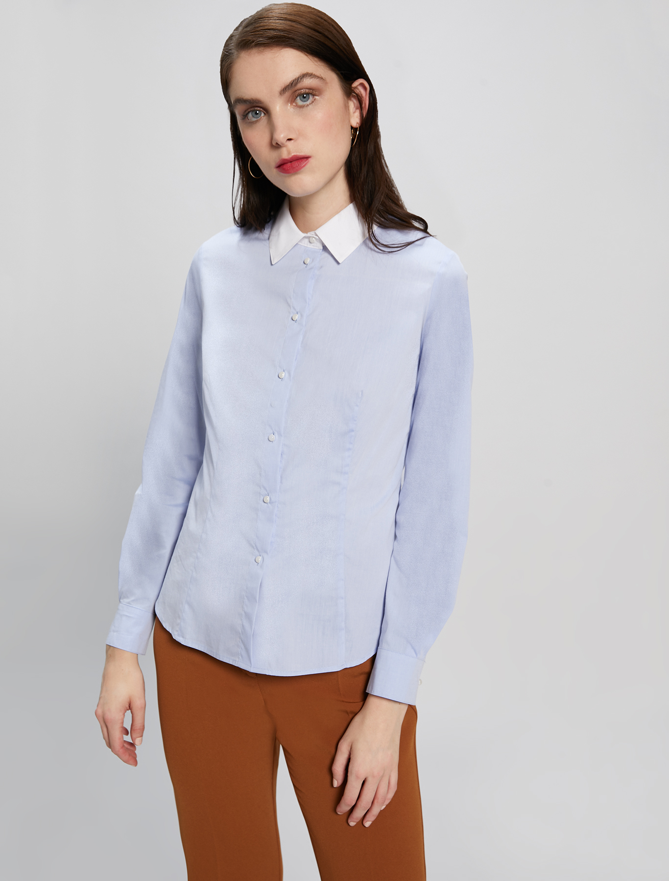 Contrasting collar shirt, light blue - Pennyblack Contrasting collar shirt - light blue - pennyblack