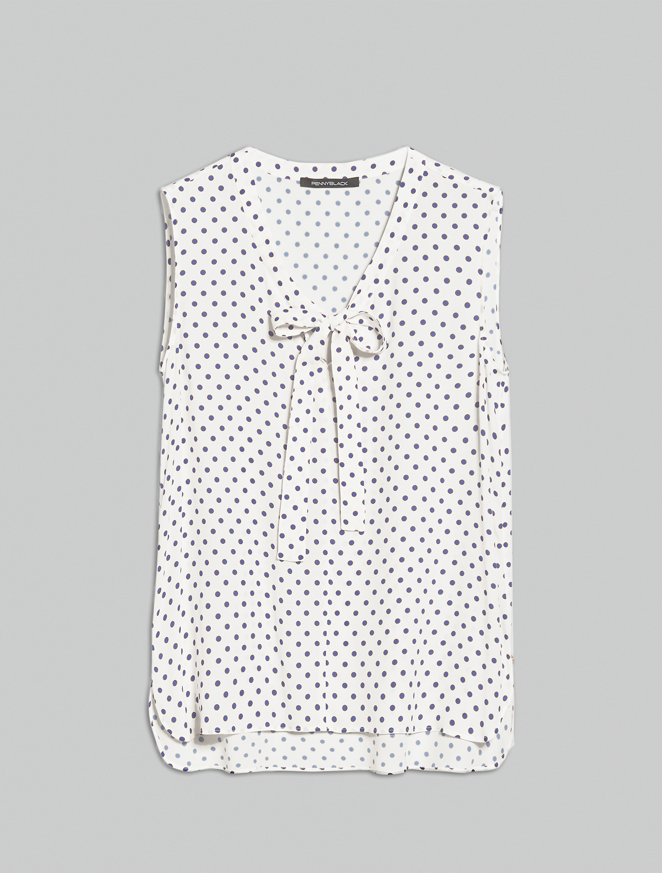 Crêpe de Chine top, white pattern - Pennyblack Crêpe de Chine top - white pattern - pennyblack