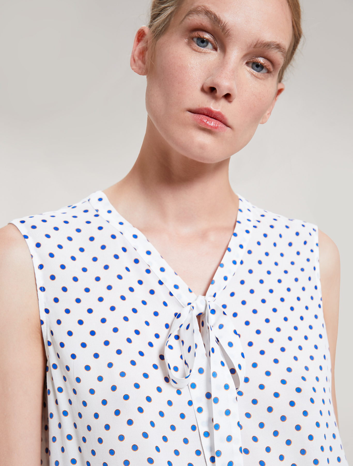 Crêpe de Chine top, white pattern - Pennyblack Crêpe de Chine top - white pattern - pennyblack