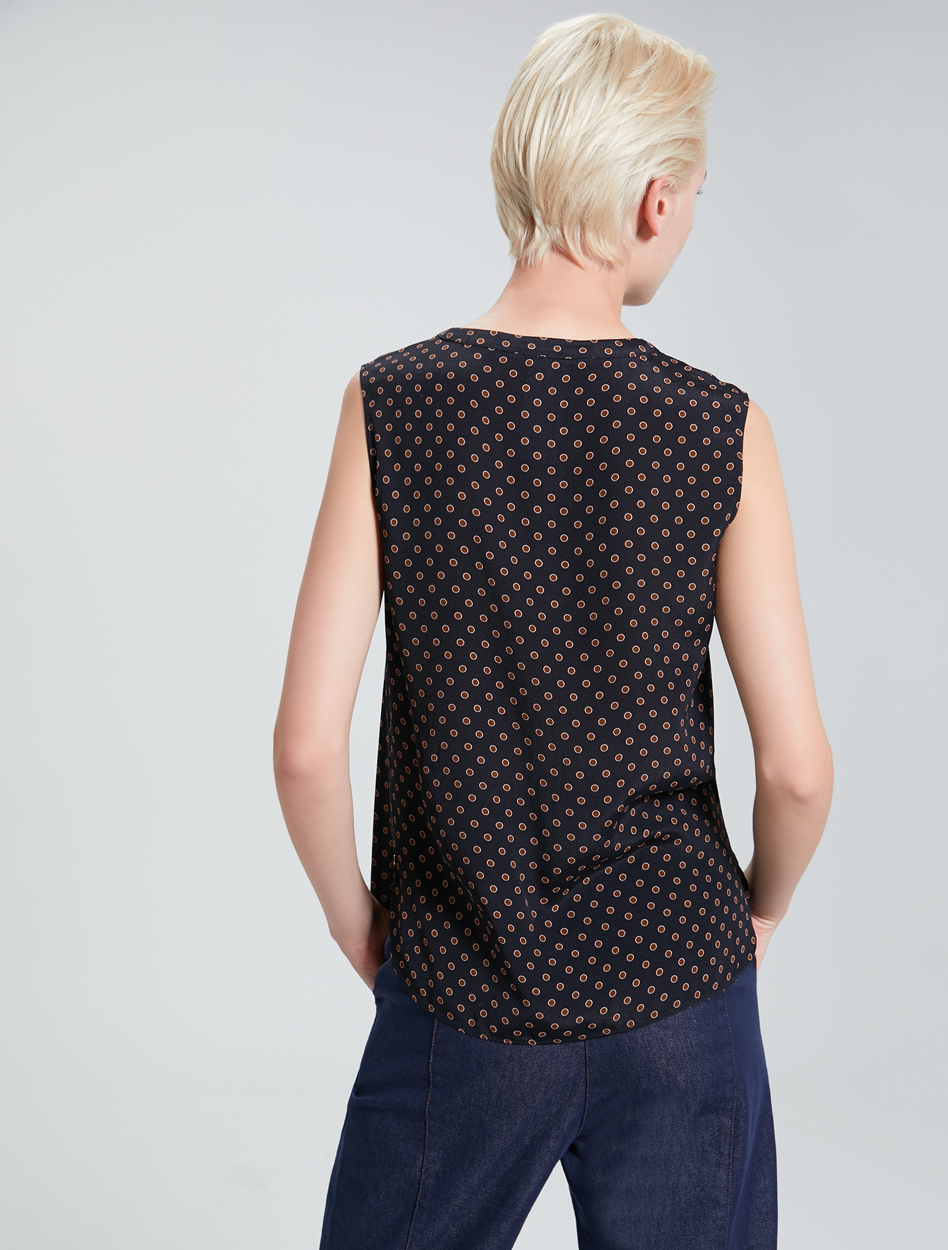 Crêpe de Chine top, black pattern - Pennyblack Crêpe de Chine top - black pattern - pennyblack