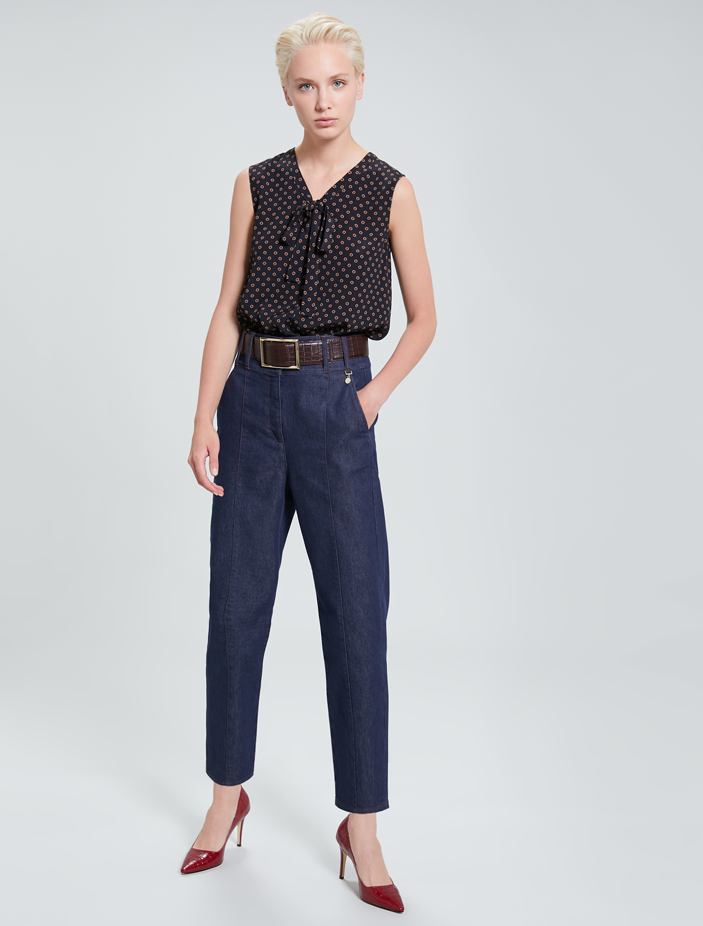 Crêpe de Chine top, black pattern - Pennyblack Crêpe de Chine top - black pattern - pennyblack