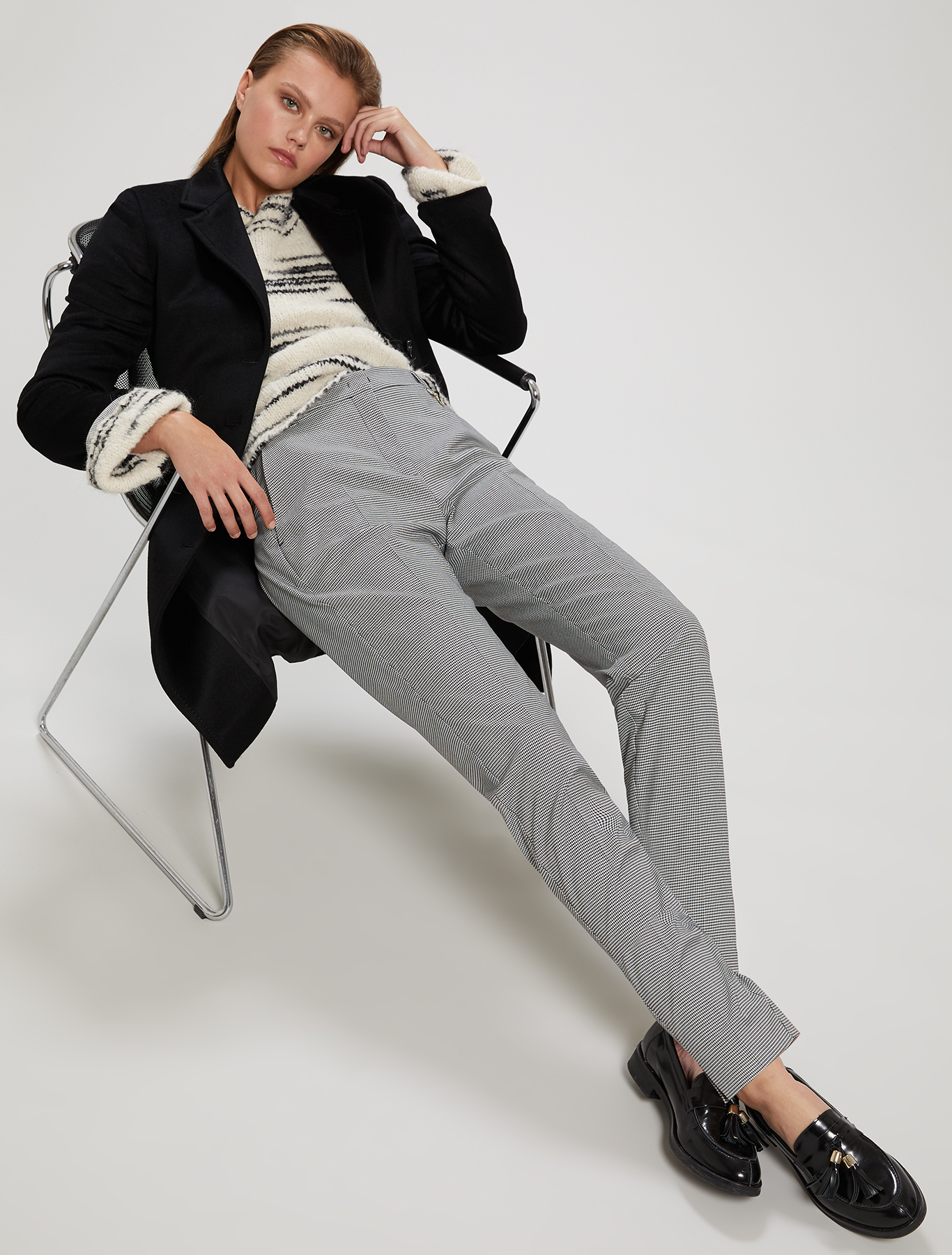 Slim-fit trousers, white pattern - Pennyblack Slim-fit trousers - white pattern - pennyblack