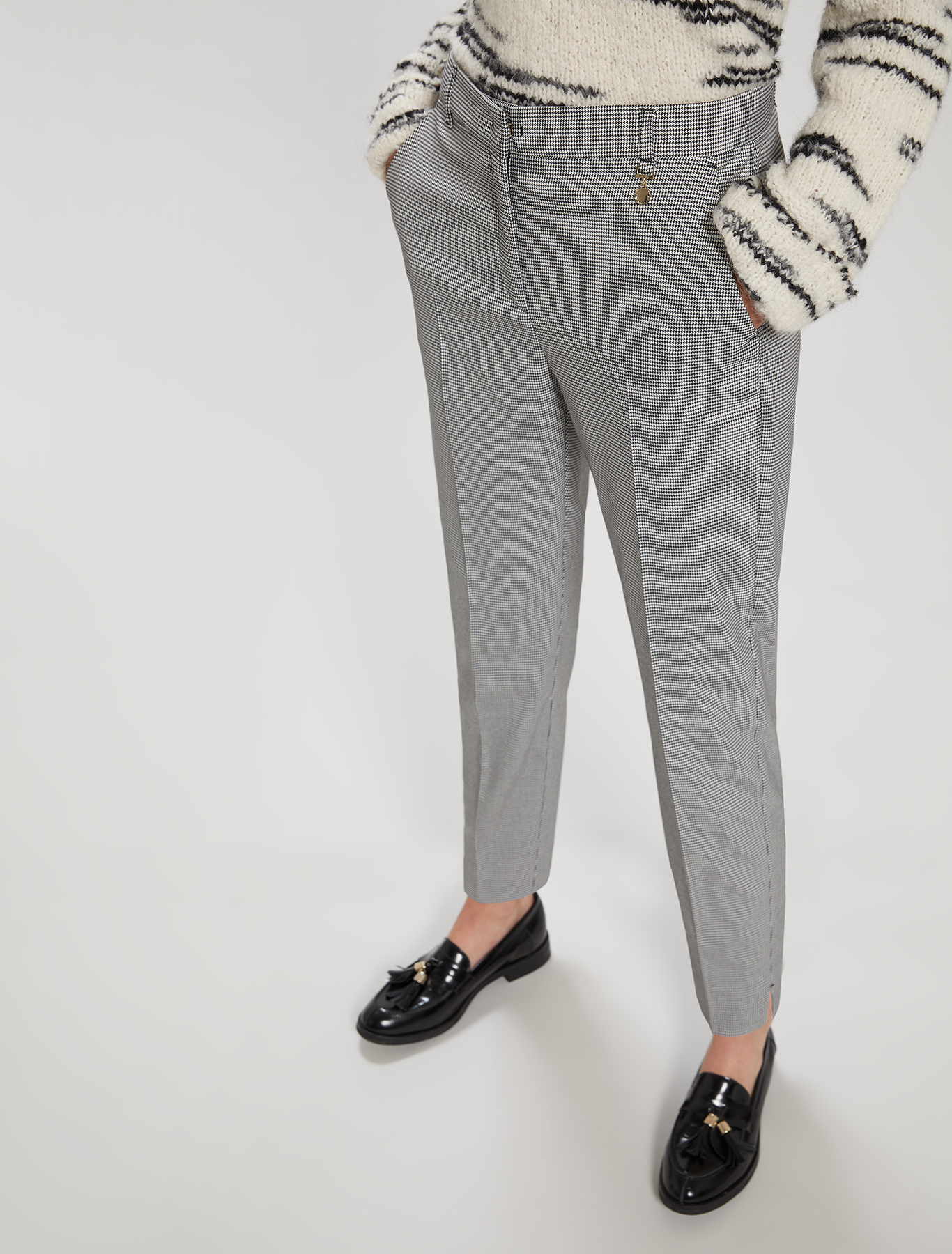 Slim-fit trousers, white pattern - Pennyblack Slim-fit trousers - white pattern - pennyblack