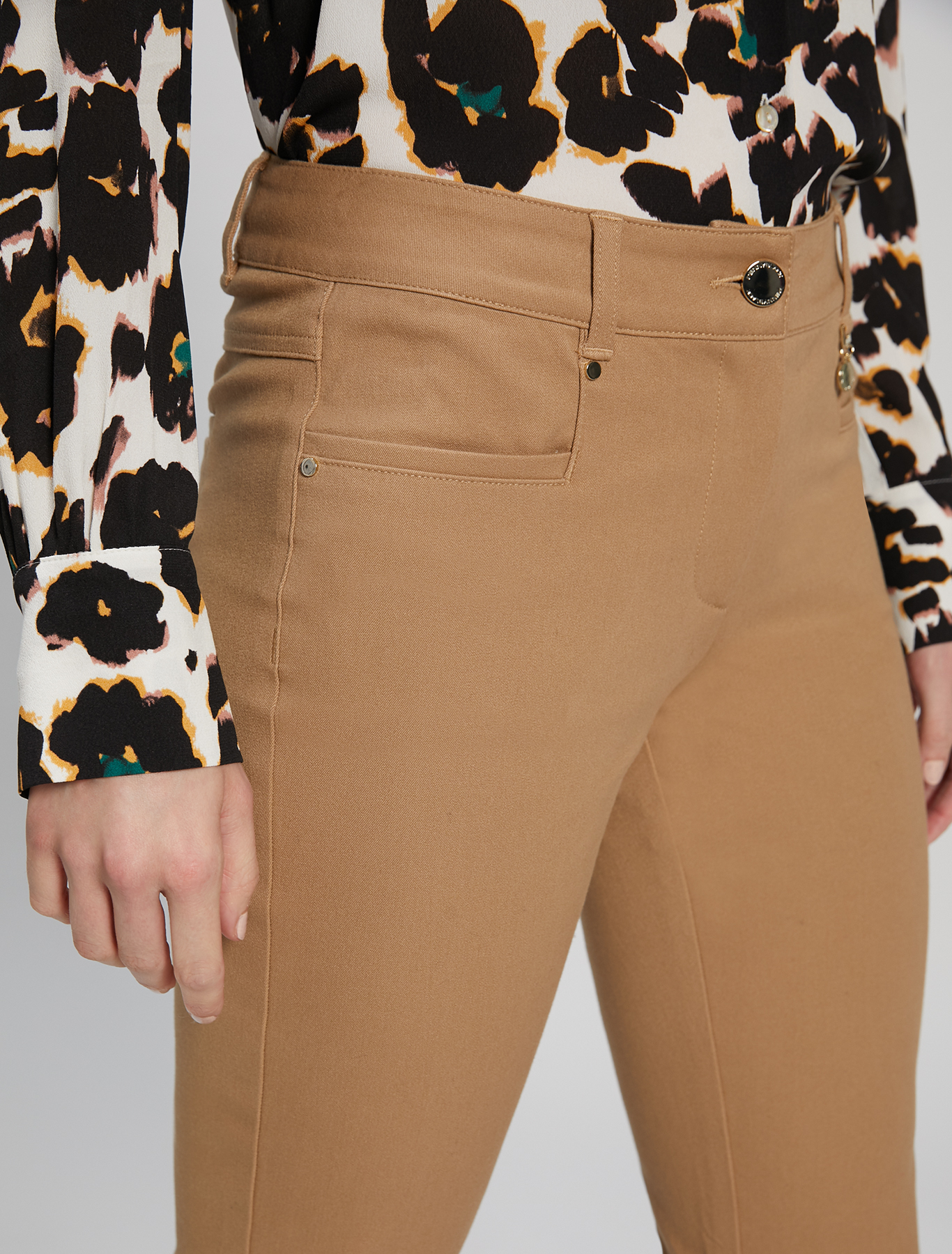 Skinny-fit tricotine trousers, camel - Pennyblack Skinny-fit tricotine trousers - camel - pennyblack