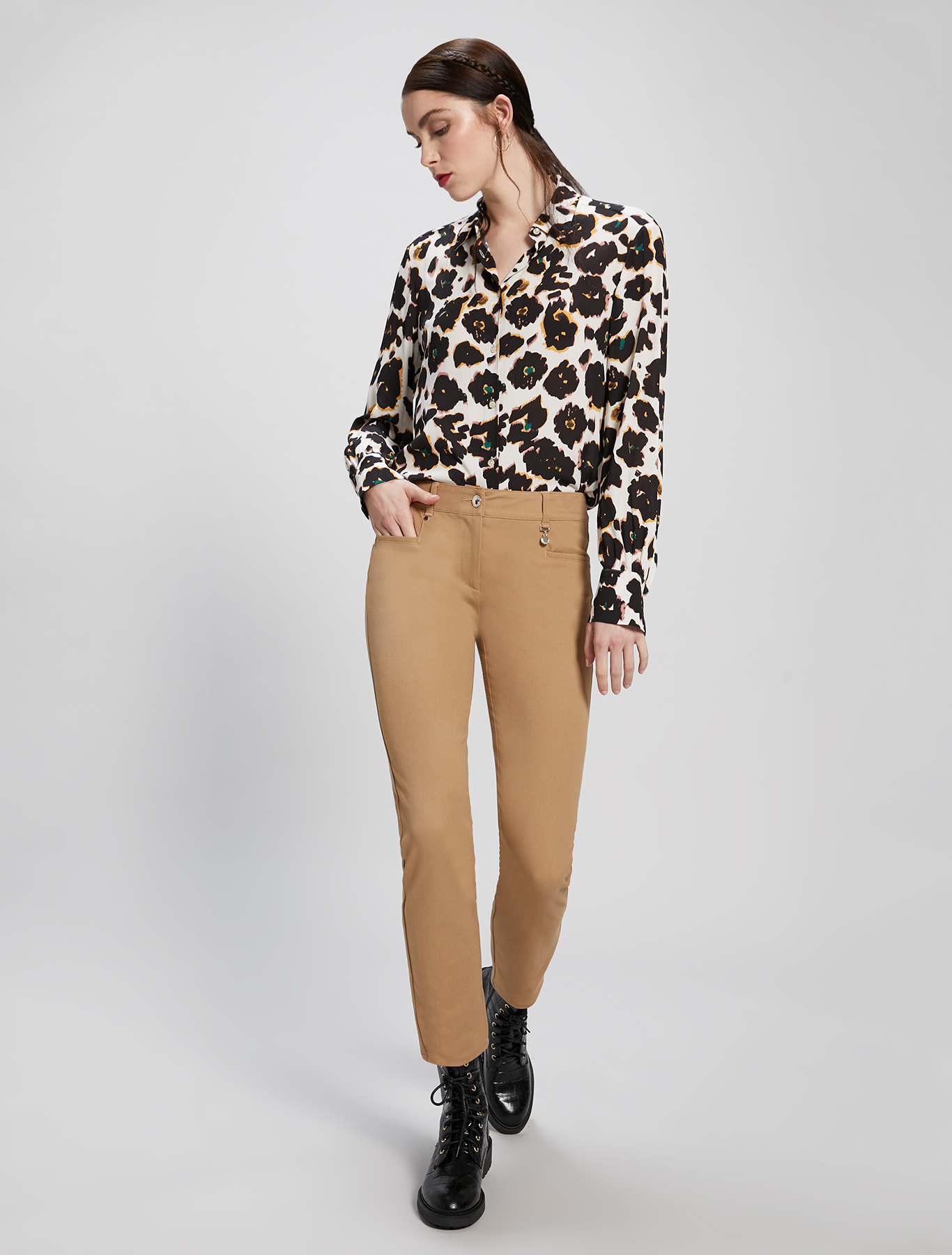 Skinny-fit tricotine trousers, camel - Pennyblack Skinny-fit tricotine trousers - camel - pennyblack