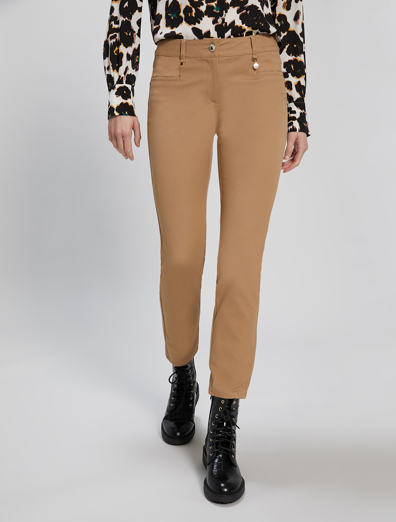 Skinny-fit tricotine trousers, camel - Pennyblack Skinny-fit tricotine trousers - camel - pennyblack
