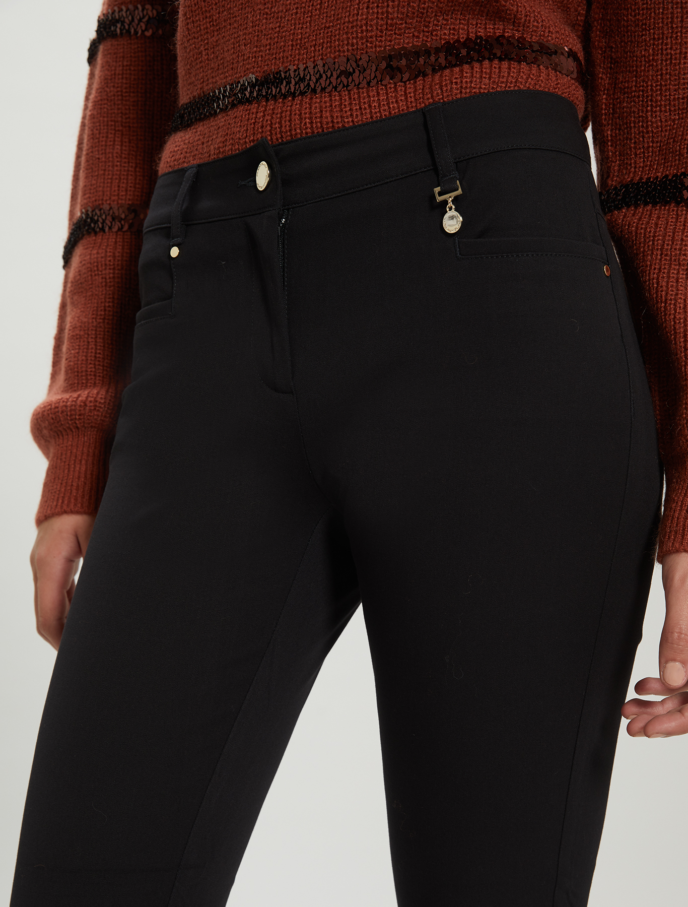 Skinny-fit tricotine trousers, black - Pennyblack Skinny-fit tricotine trousers - black - pennyblack