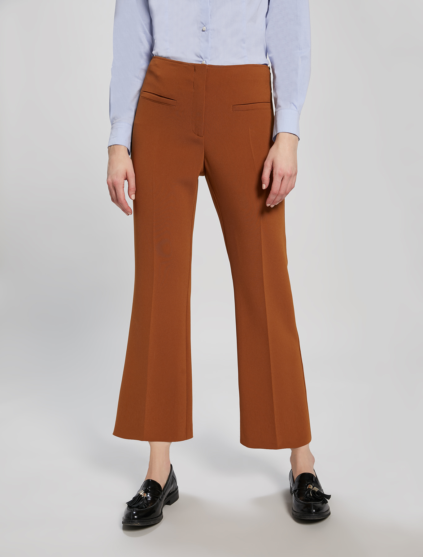 Flowing kick-flare trousers, bronze - Pennyblack Flowing kick-flare trousers - bronze - pennyblack