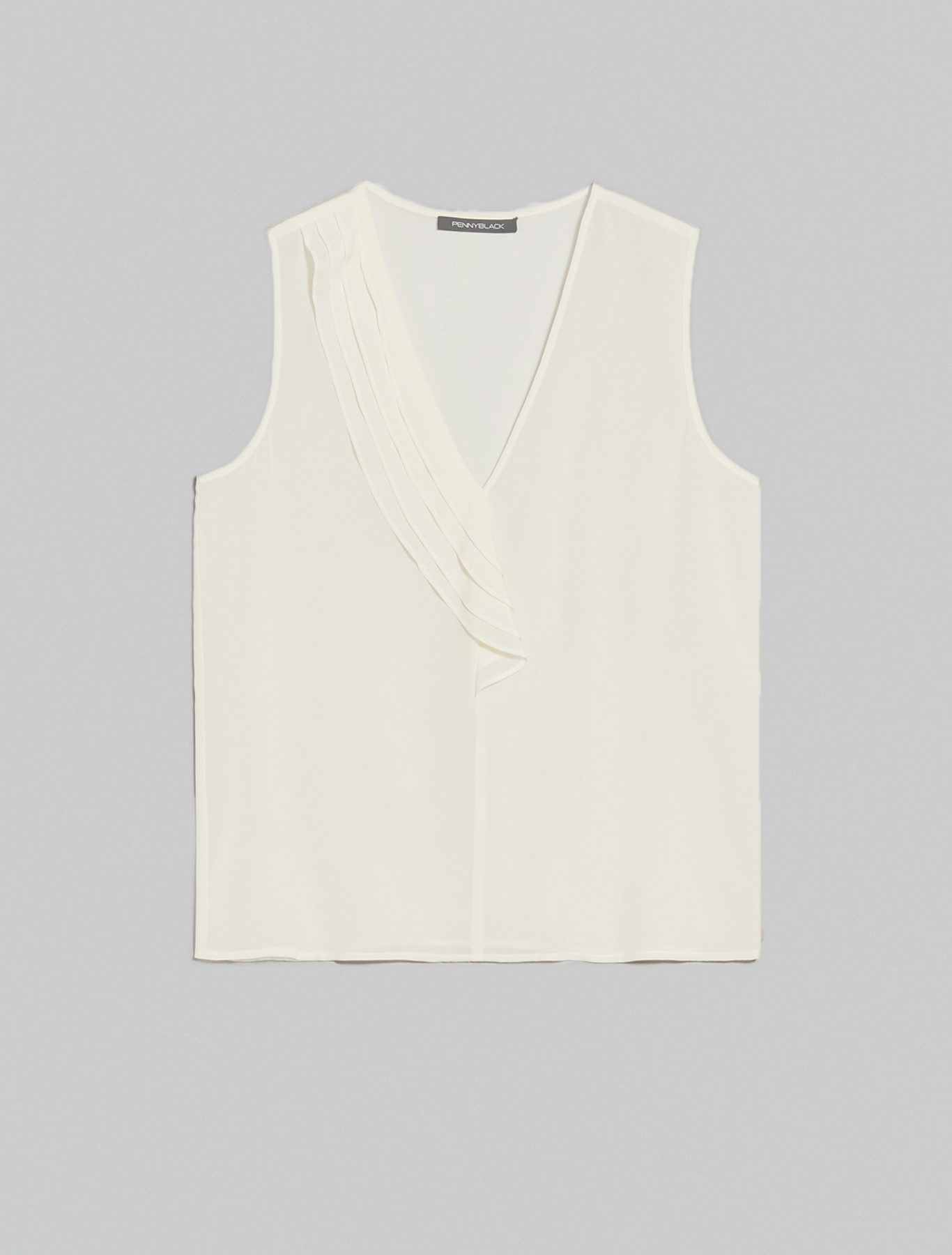 Flounced silk top, ivory - Pennyblack Flounced silk top - ivory - pennyblack