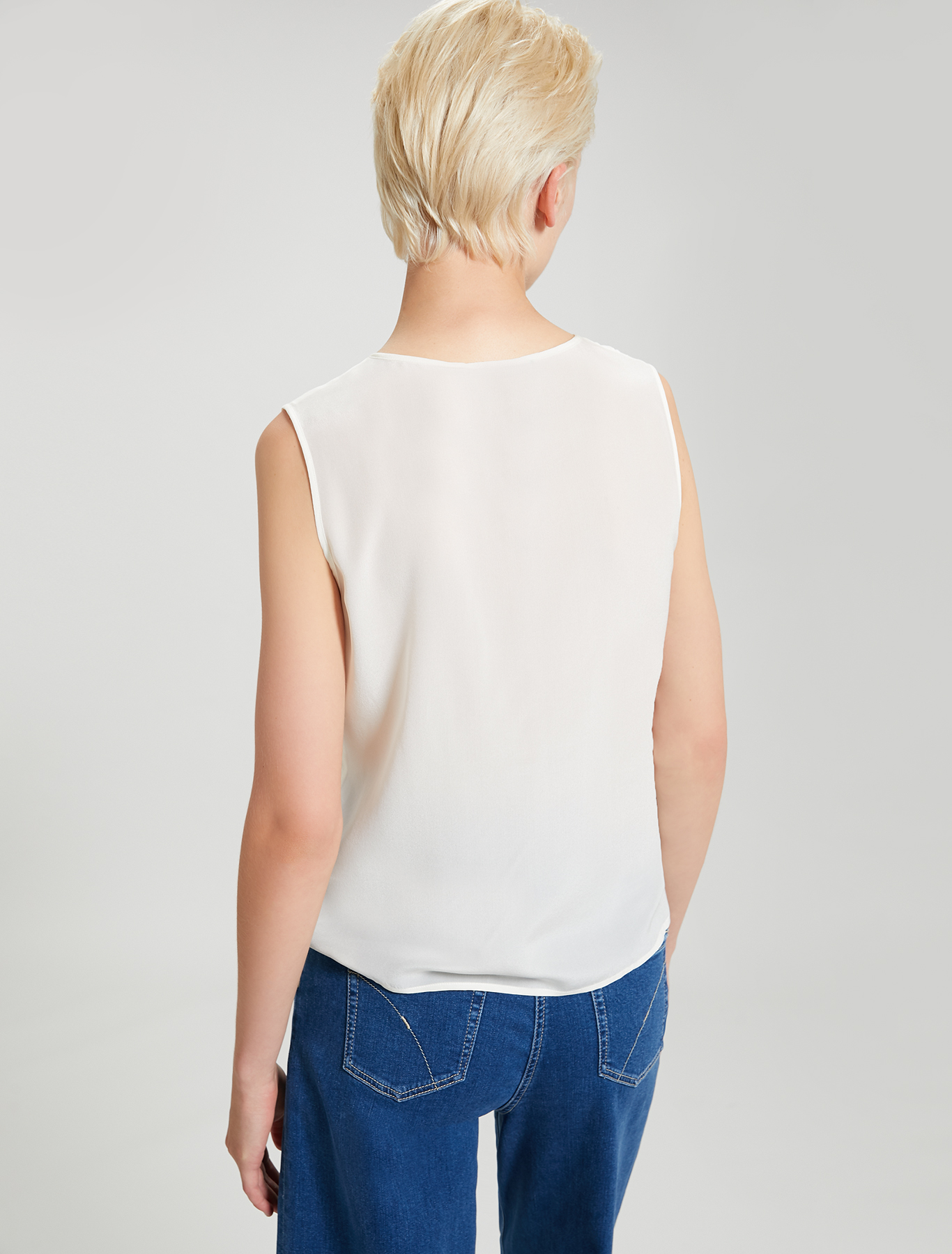 Flounced silk top, ivory - Pennyblack Flounced silk top - ivory - pennyblack