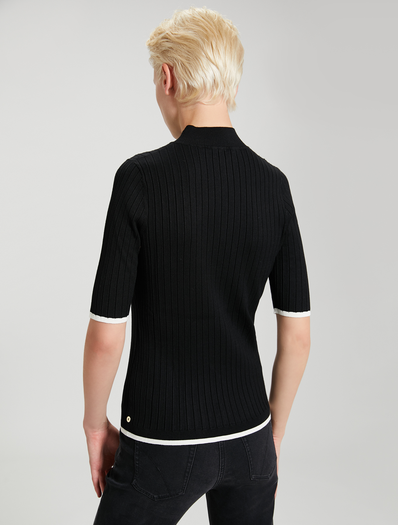 Ribbed polo neck jumper, black - Pennyblack Ribbed polo neck jumper - black - pennyblack